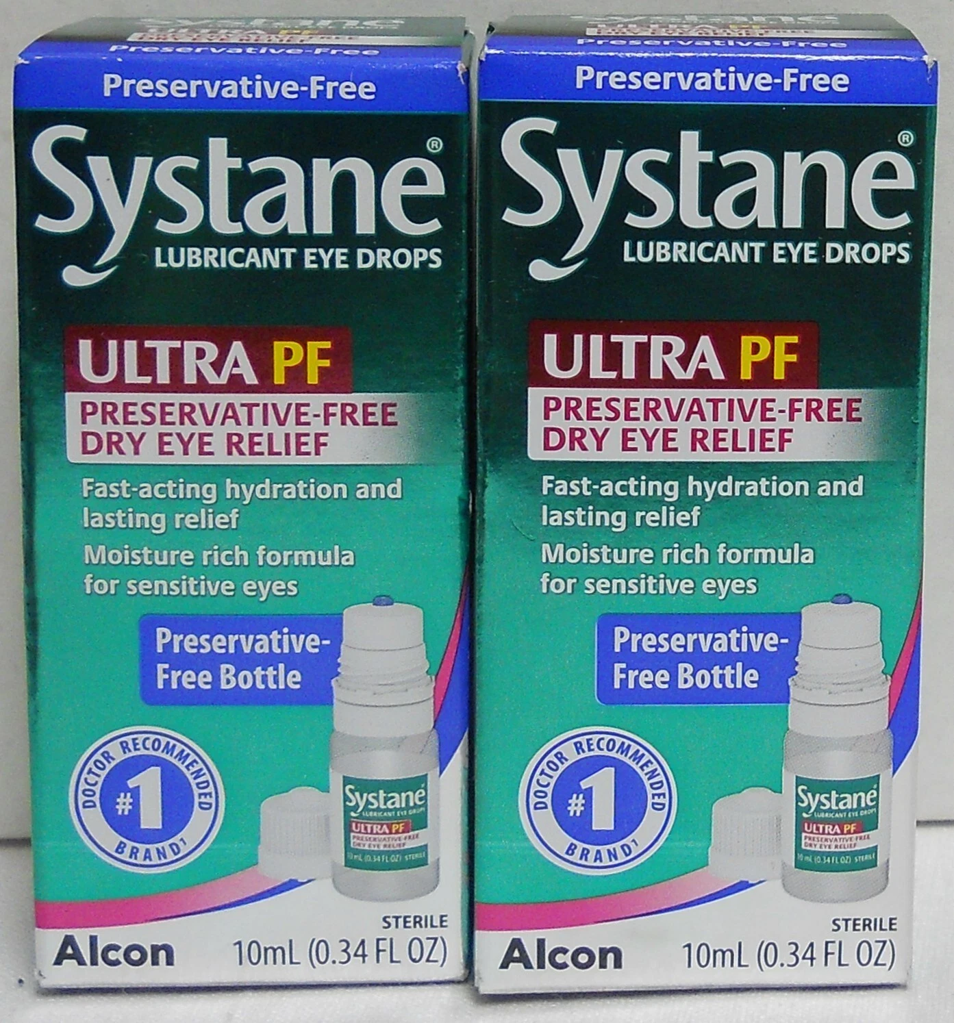 Systane By Alcon Ultra PF Dry Eye Relief 10ml.-.34fl. oz. (Lot Of 2)