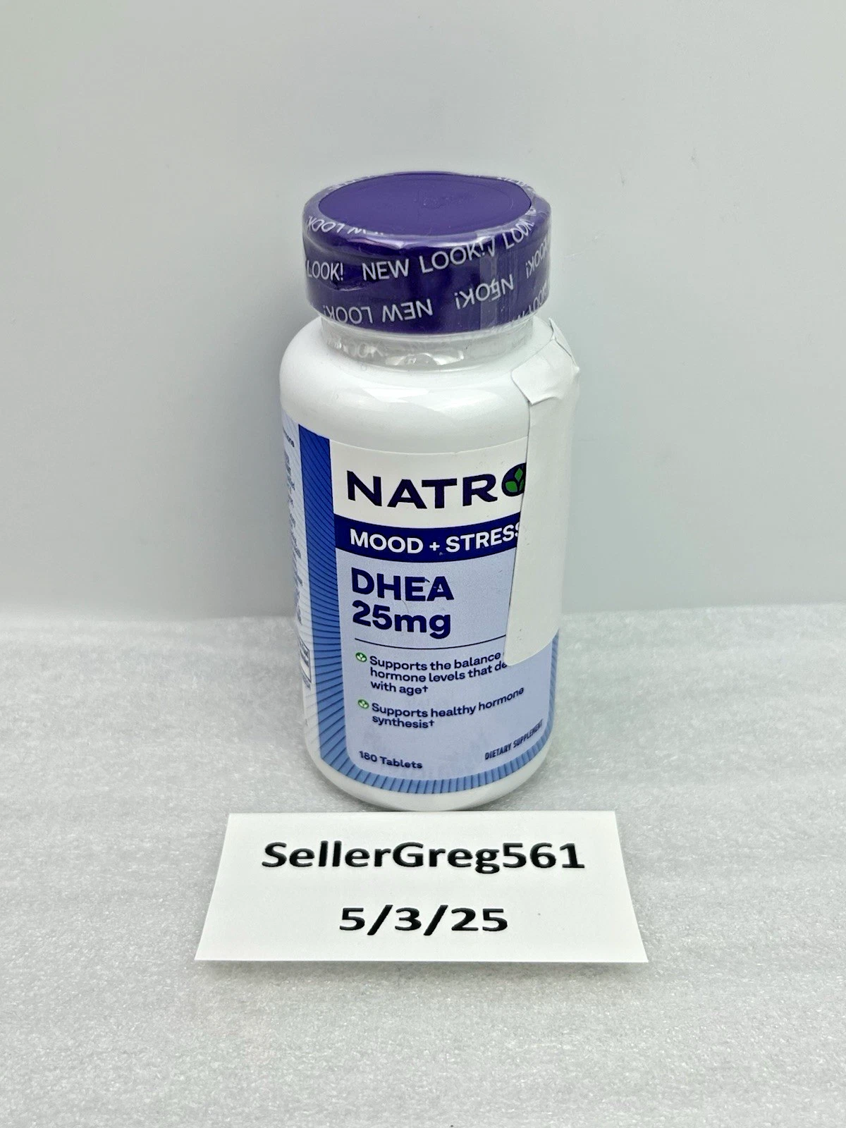 Natrol Mood & Stress 25mg, DHEA 180 Tablets, Balanced Hormone Levels Sealed