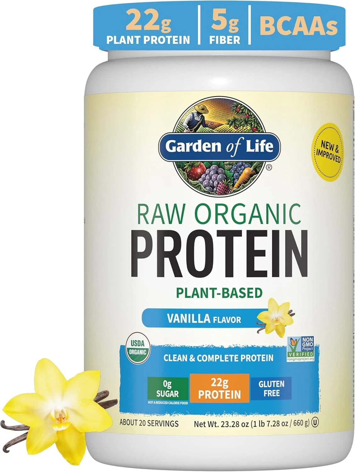 Garden of Life Protein Powder, Vegan Protein Powder, BCAA, Probiotics & Digestiv