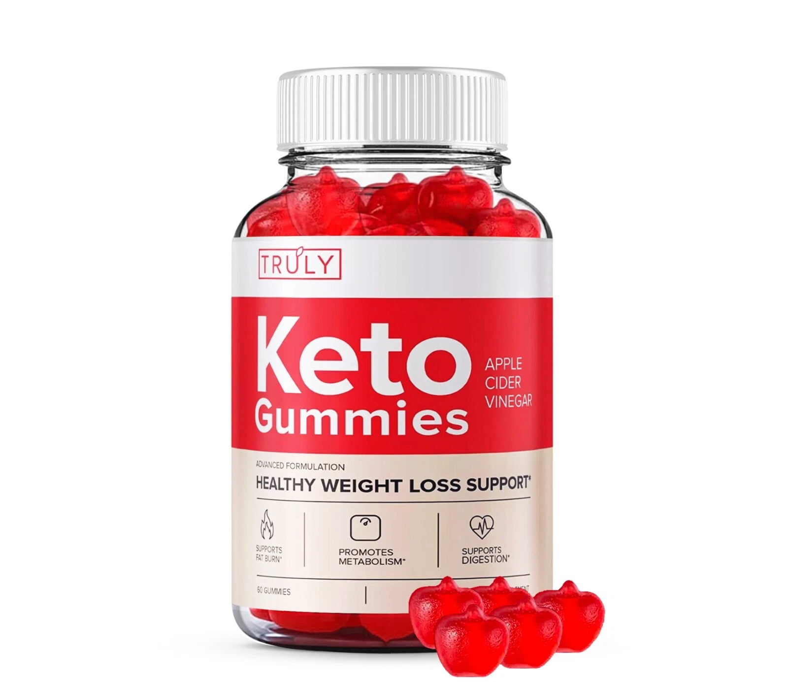Truly Keto Gummies Healthy Weight Loss Support Dietary Supplement - (60 Gummies)
