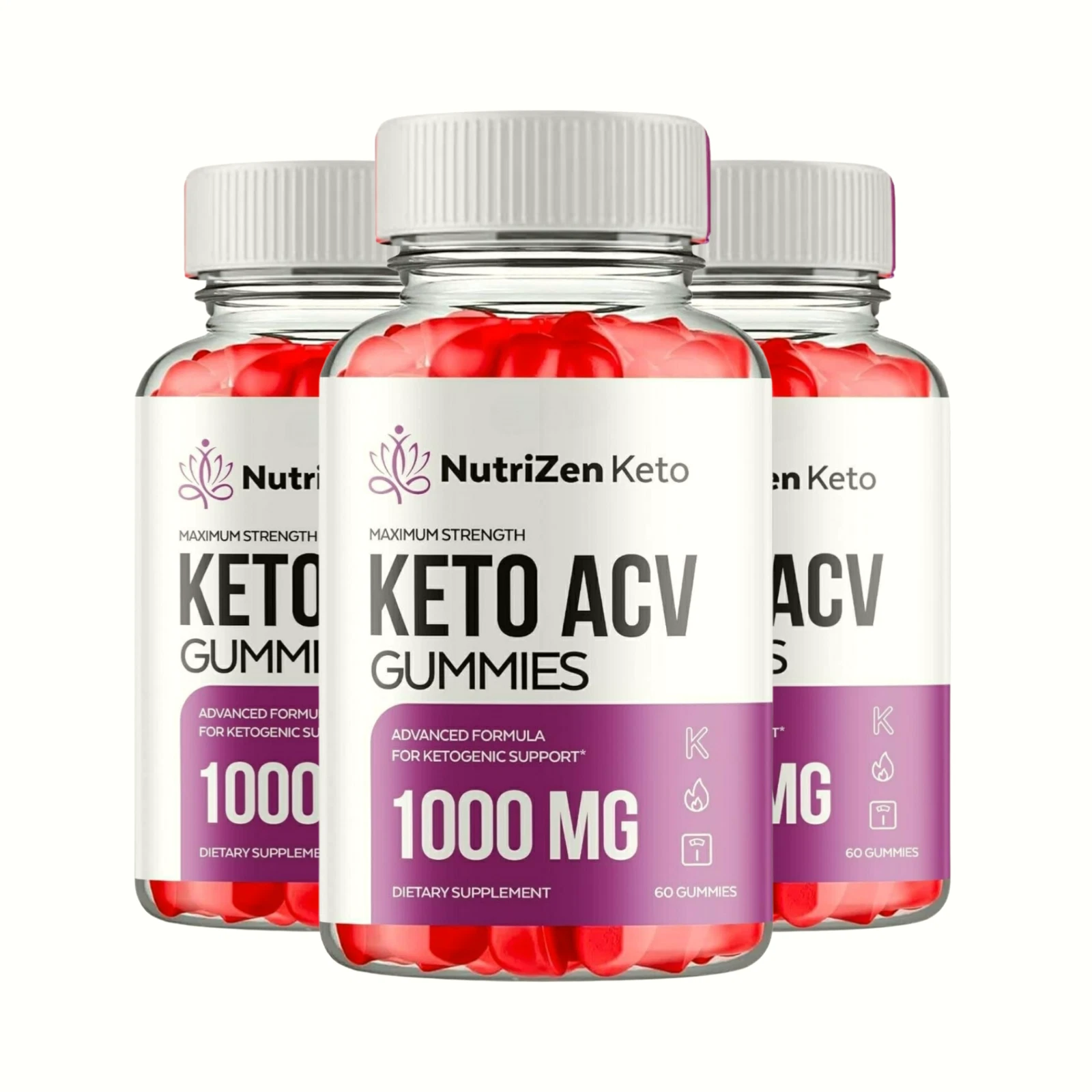 3-Pack NutriZen Keto Gummies, NutriZen Keto ACV Gummies Weight Loss -180 Gummies