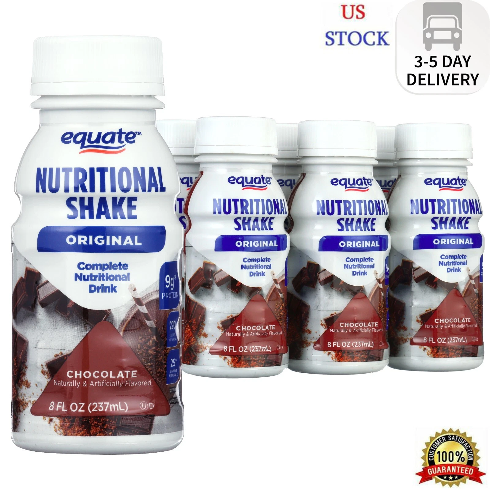 Equate Original Nutritional Shake, Chocolate, 8 fl oz, 6 Count