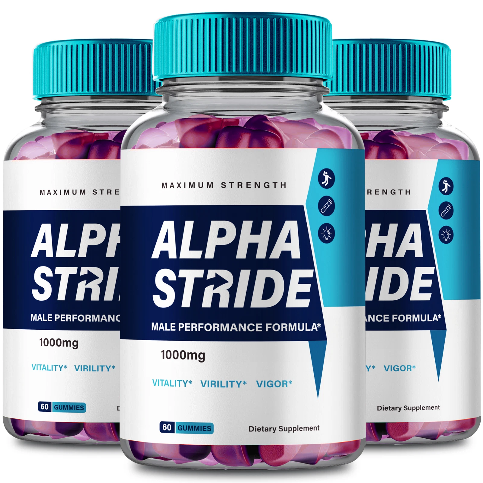 (3 Pack) Alpha Stride Men Gummies, AlphaStride Male Dietary Supplement Gummy