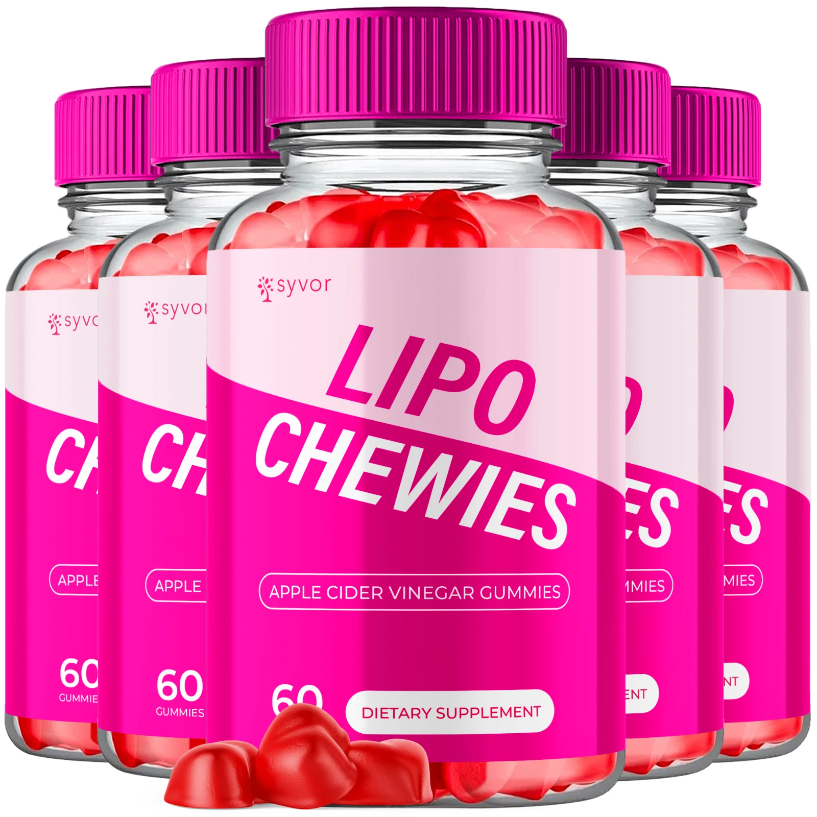 Lipo Chewies Apple Cider Vinegar Gummies Max ACV Strength Supplement 300 Gummies