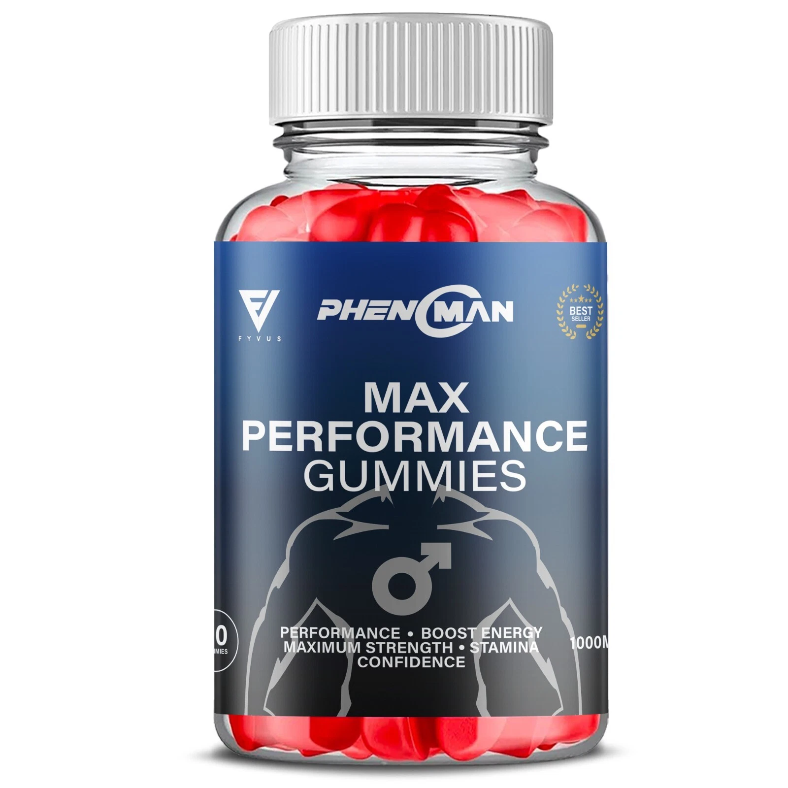 Phenoman Gummies, Phenoman Max Strength Daily Drive Support Formula (60 Gummies)