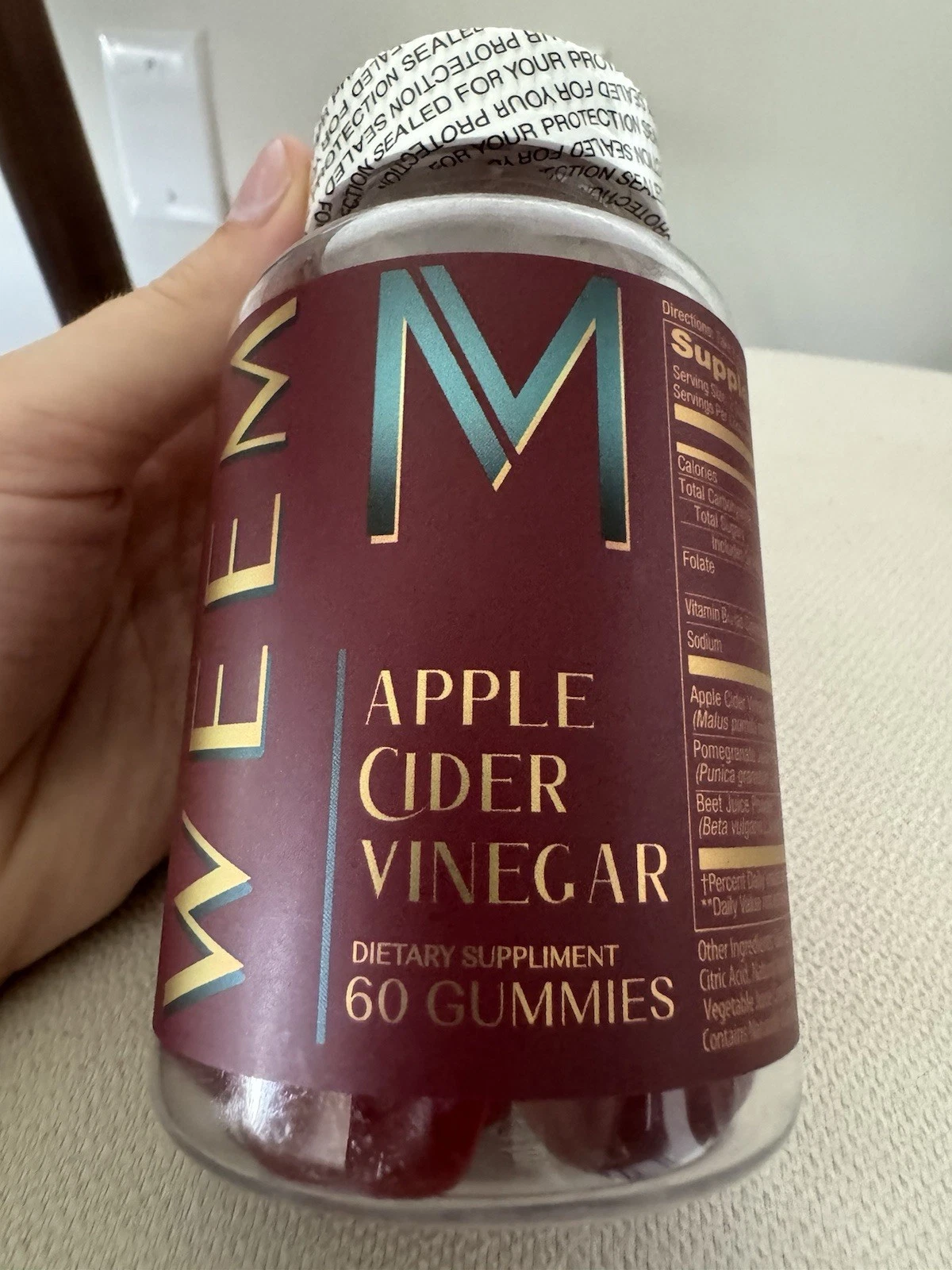 Weem Apple Cider Vinegar Gummy Vitamins - Vitamin B12, Gelatin-Free, Gluten Free