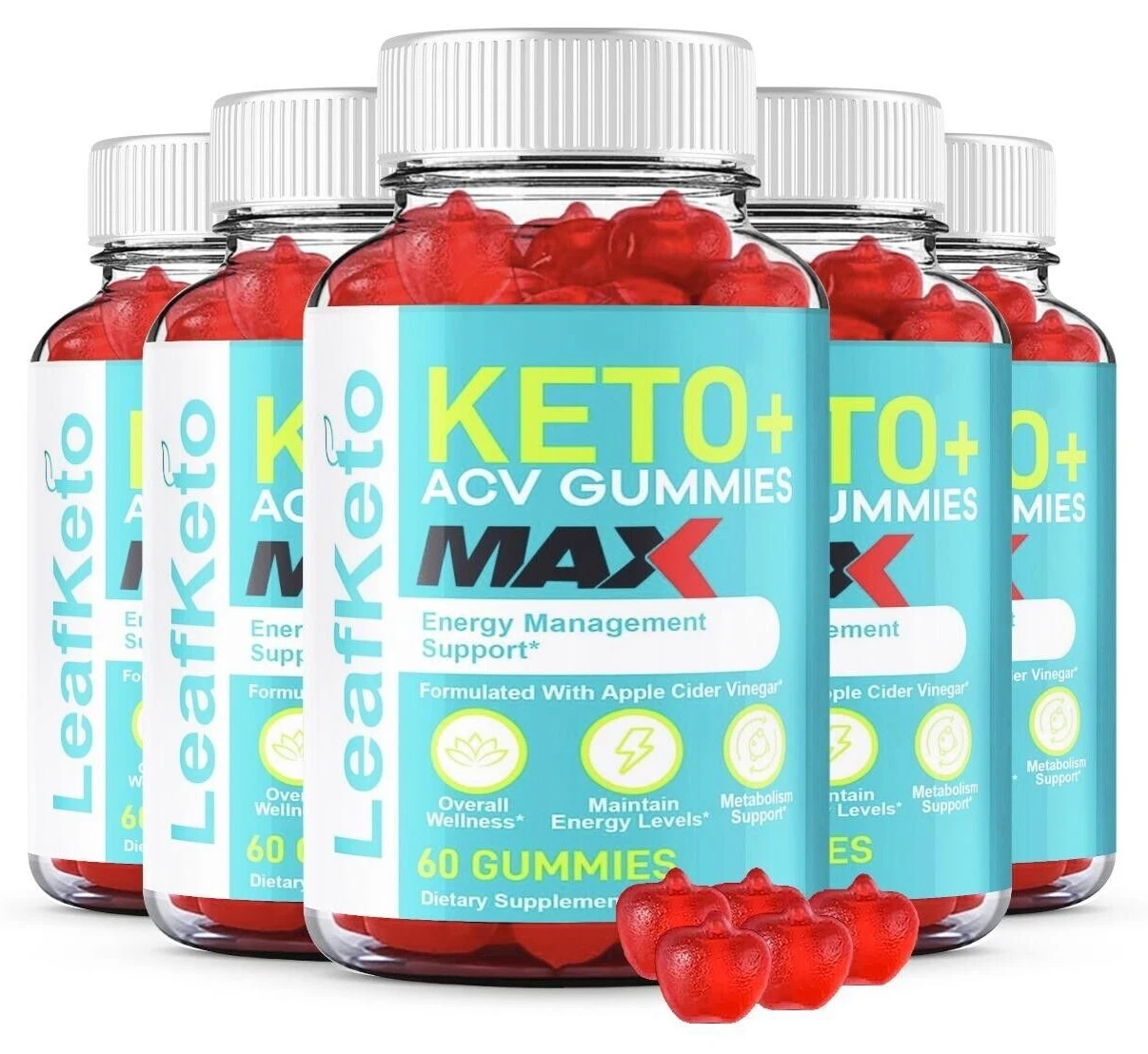Leaf Keto Max ACV Gummies for Advanced Weight Loss, Fat Burning & Energy(5 Pack)