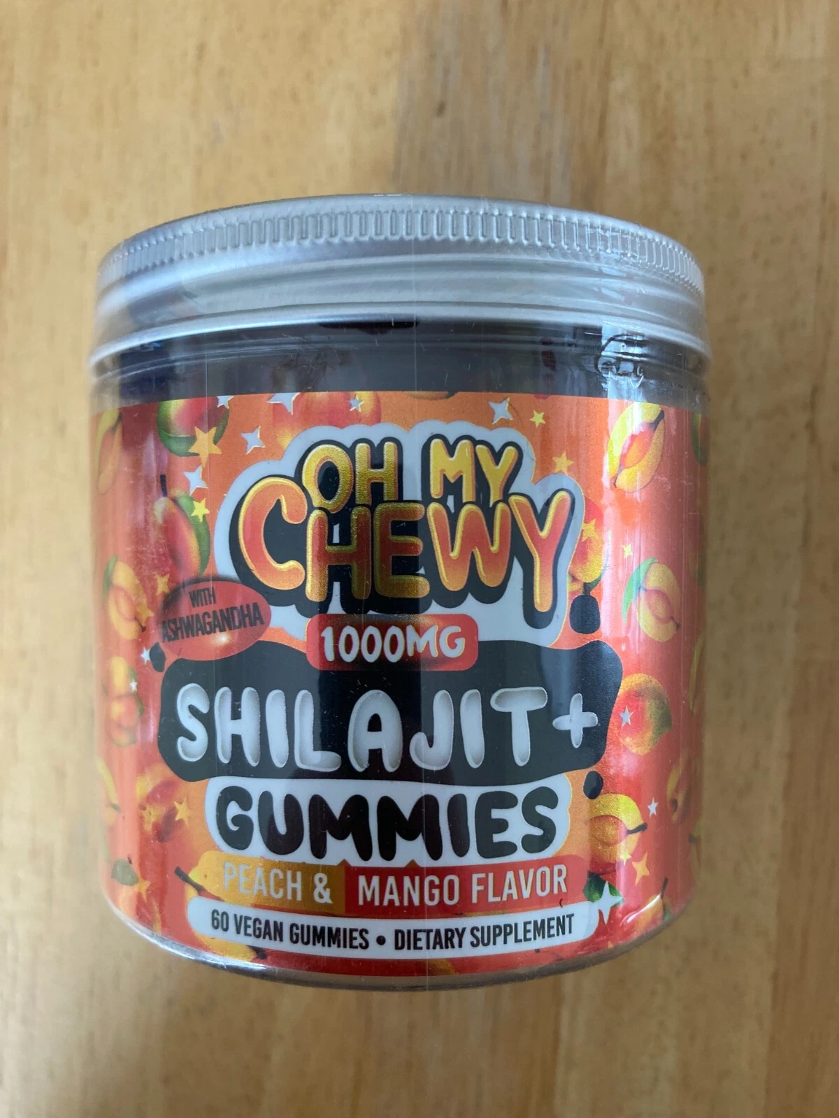 Oh My Chewy Pure Himalayan Shilajit Gummies Resin Extract 60 CT Peach & Mango