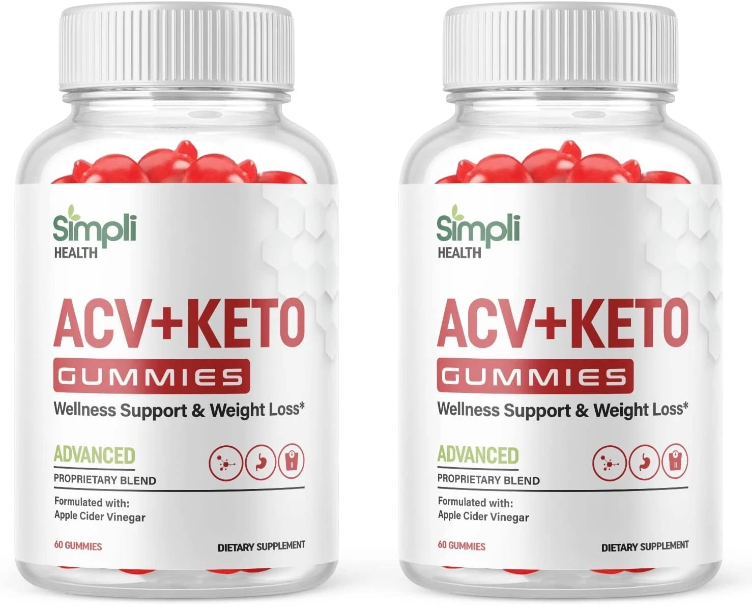 2-Simpli Health Keto ACV Gummies, Weight Loss, Fat Burner, Appetite Suppressant