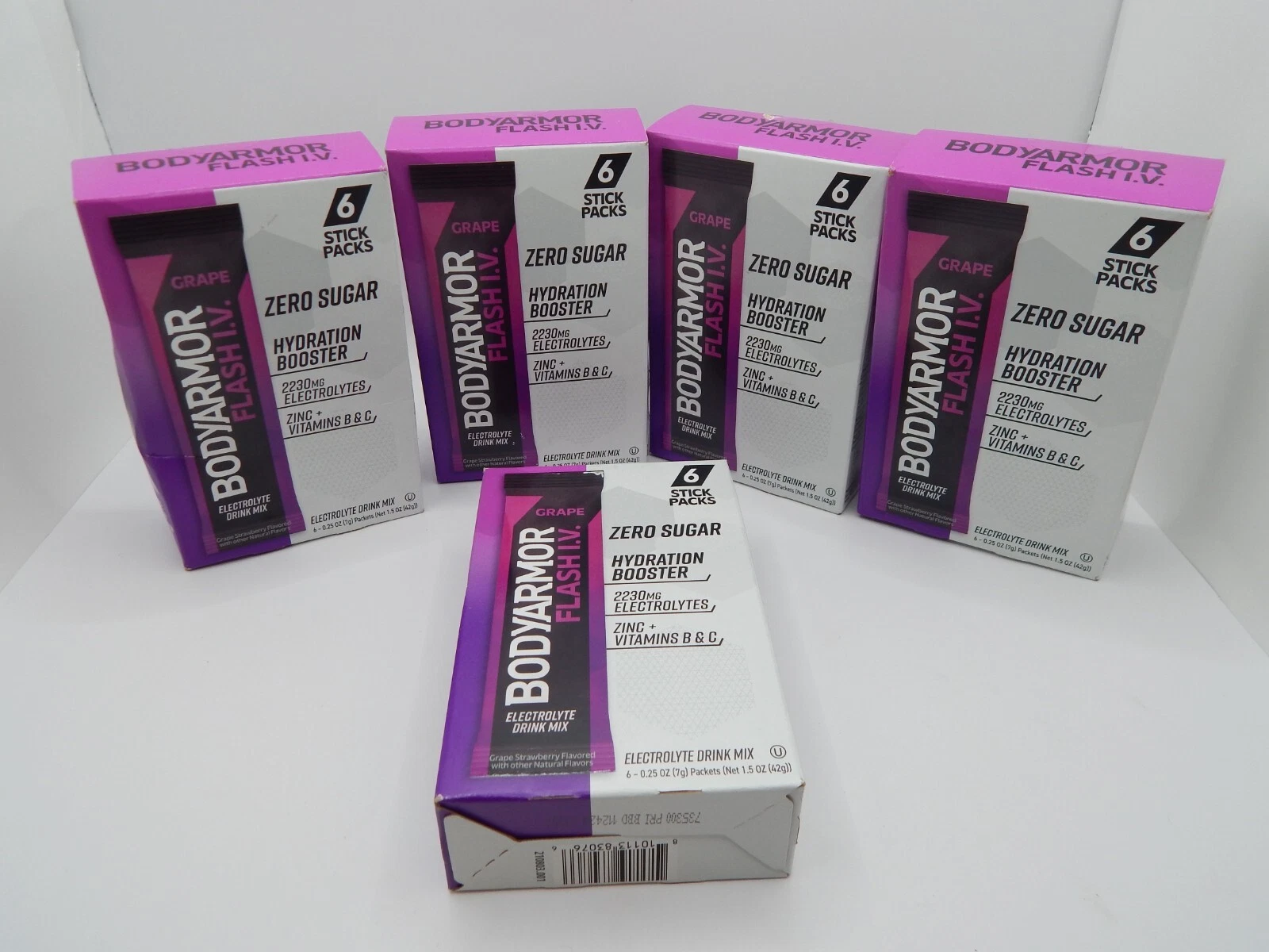 5x BodyArmor FLASH IV Electrolyte Hydration Booster - 6 stick packs in each box