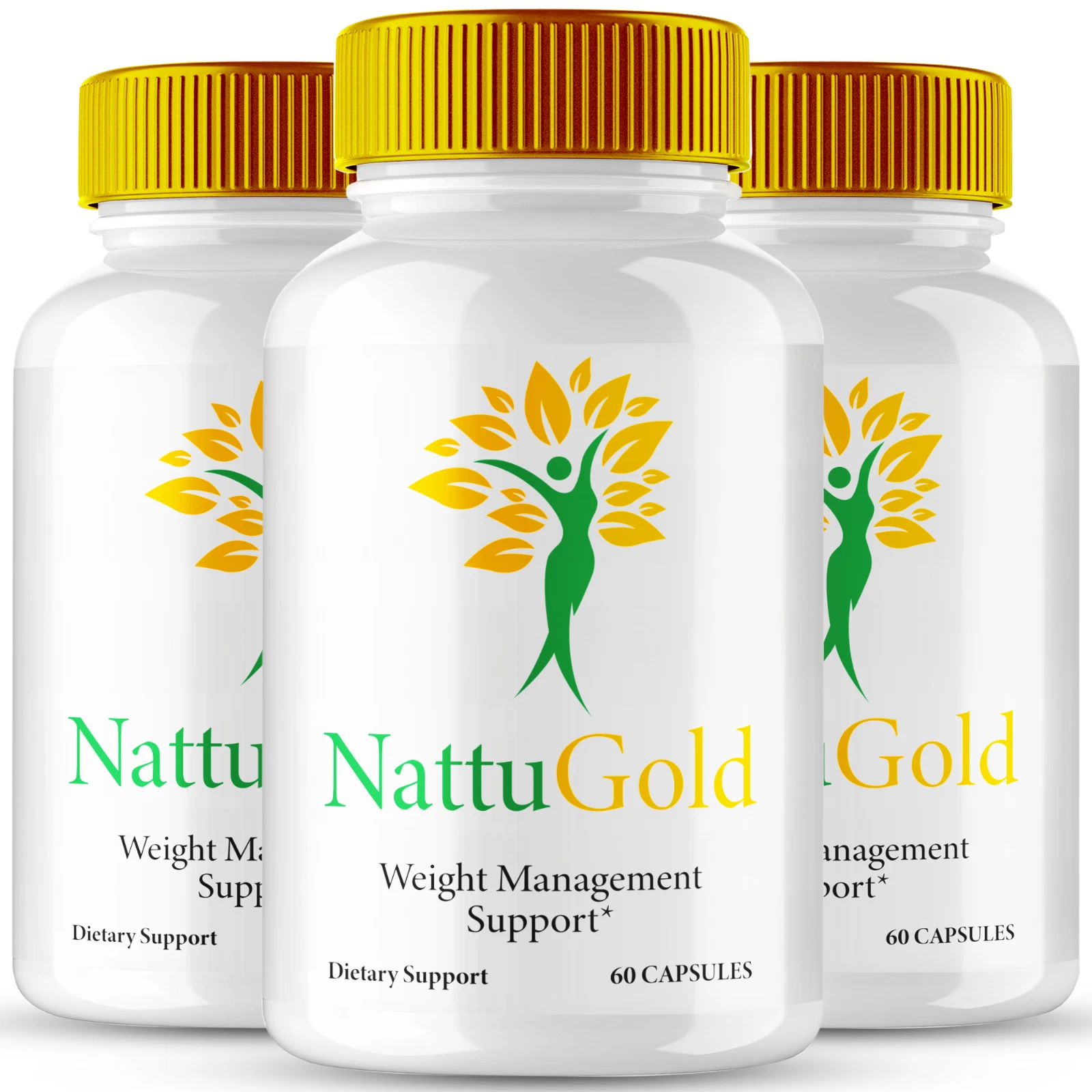 (3 Pack) NattuGold Weight Loss Pills, Nattu Gold Advanced Fat Burning Formula