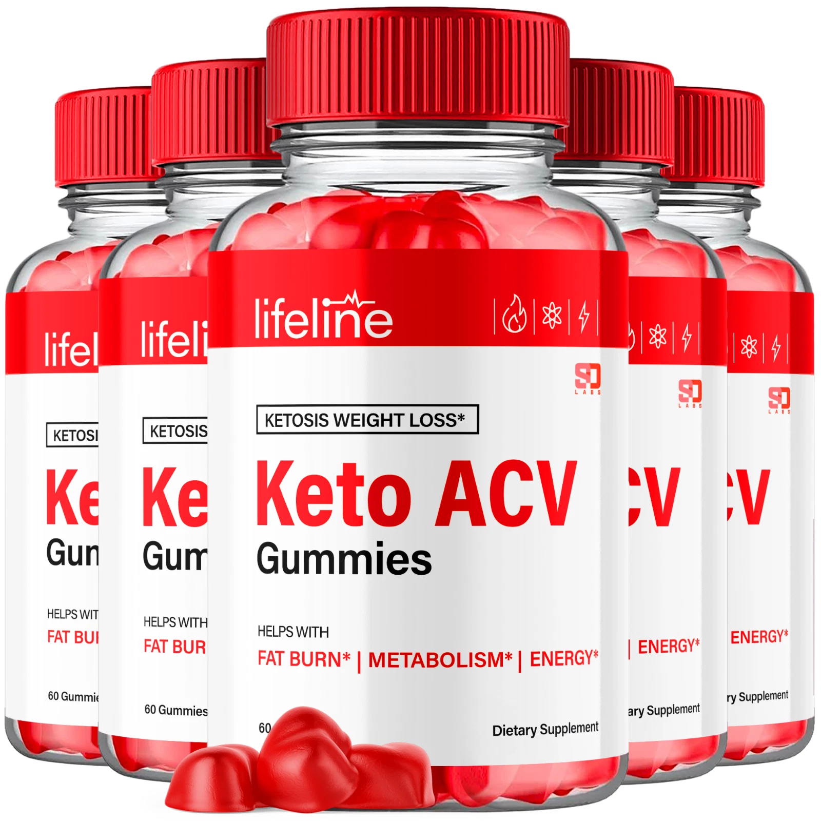 Lifeline Keto ACV Gummies Supports Weight Loss, Energy and Metabolism (5 Pack)