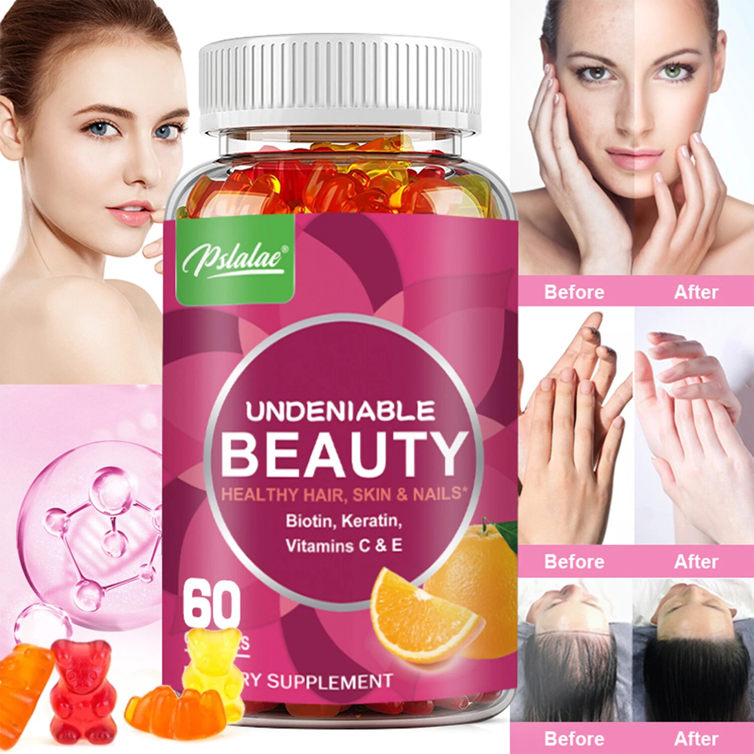 Undeniable Beauty - with Biotin, Keratin, Vitamins C, Hair, Skin & Nail Health