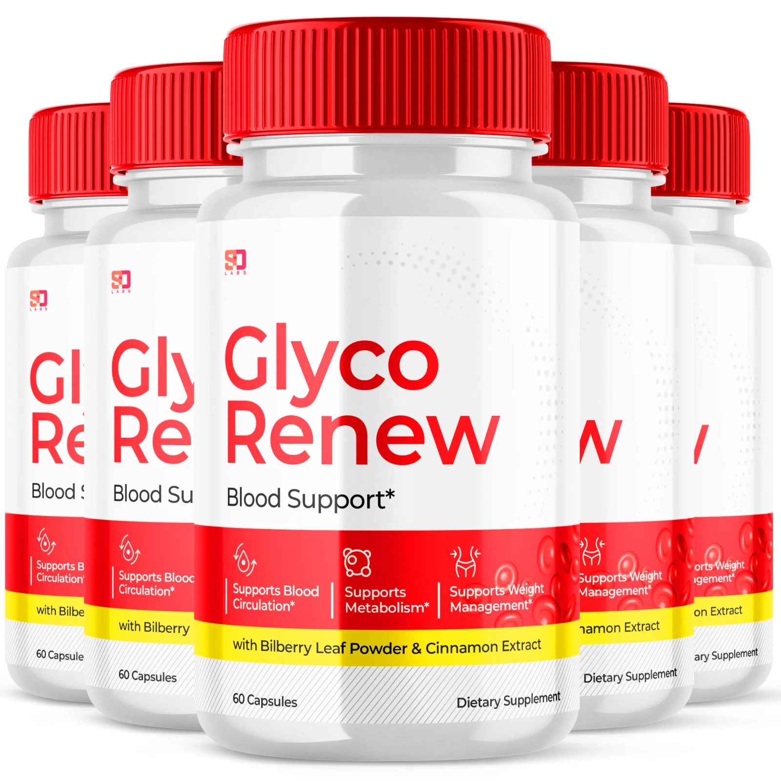 (5 Pack) Glyco Renew Blood Support Capsules Maximum Strength Supplement