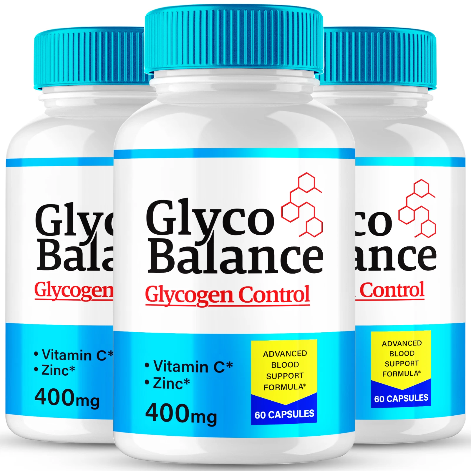 (3 Pack) Glyco Balance Glycogen Control Pills for Blood Pressure + Sugar Support