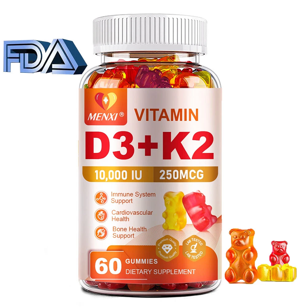 D3 K2 with Magnesium Gummies - Muscle Function & Sunlight Vitamin Synergy 60pcs
