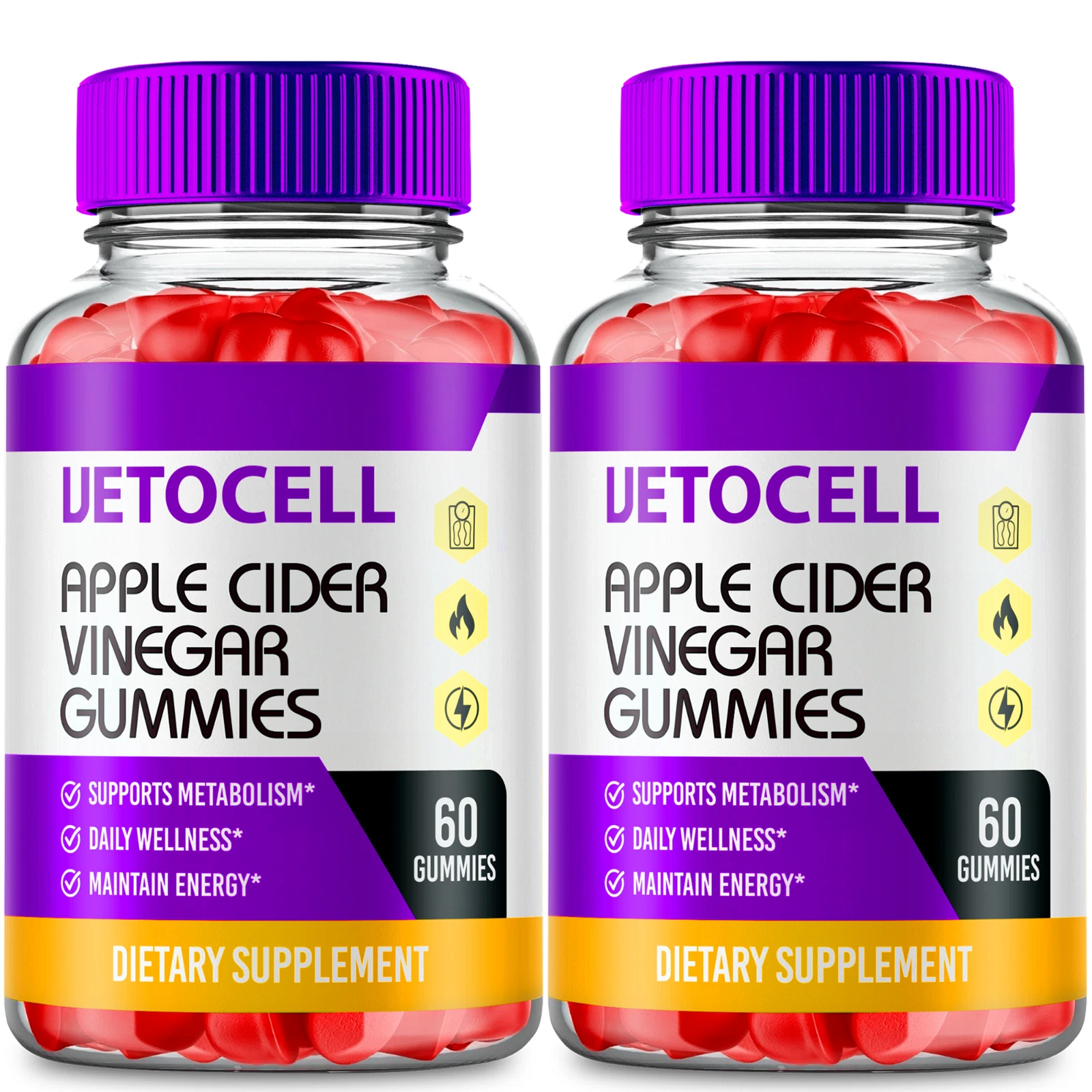 (2 Pack) Vetocell Keto ACV Gummies, Weight Management Gummy (120 Gummies)