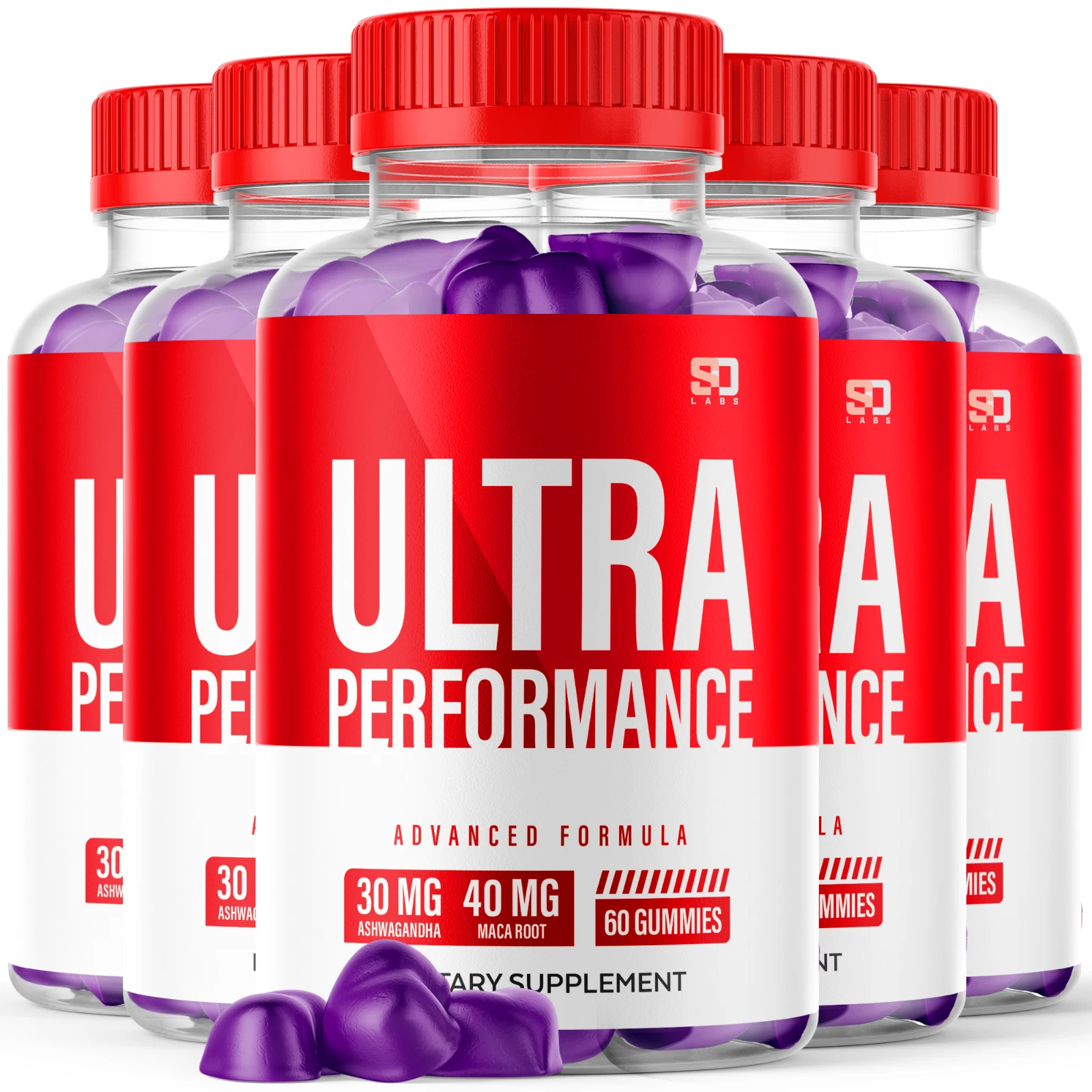 (5 Pack) Ultra Performance Gummies For Men - Advanced Formula Vitamin Supplement