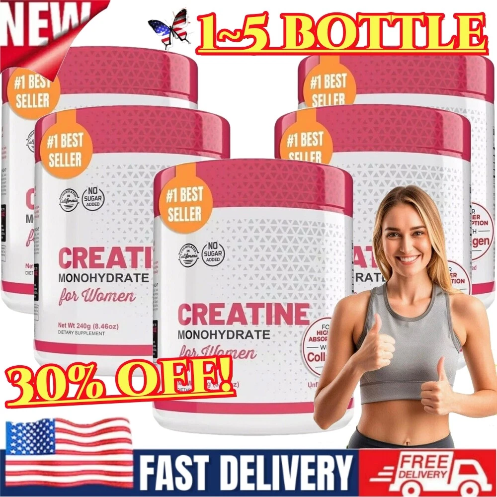 1~5X 5G Creatine Monohydrate Powder for Women + Collagen & BCAA for Booty 5000mg