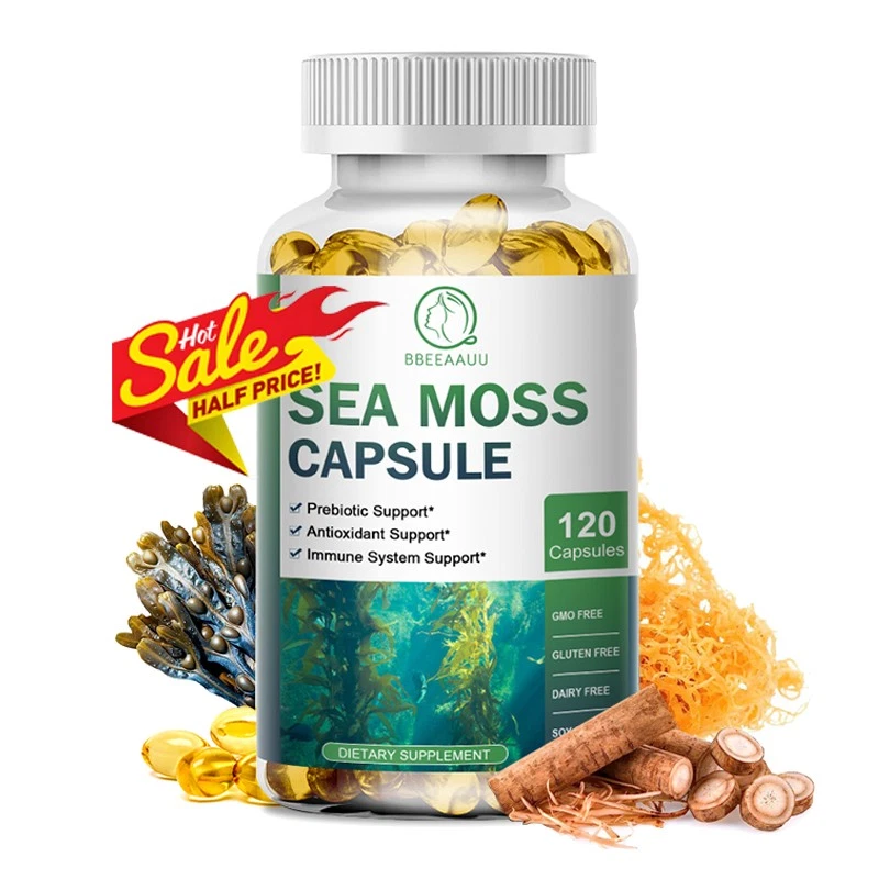 Irish Sea Moss 120ct, Burdock Root, Bladderwrack Powder, Immune Thyroid Care