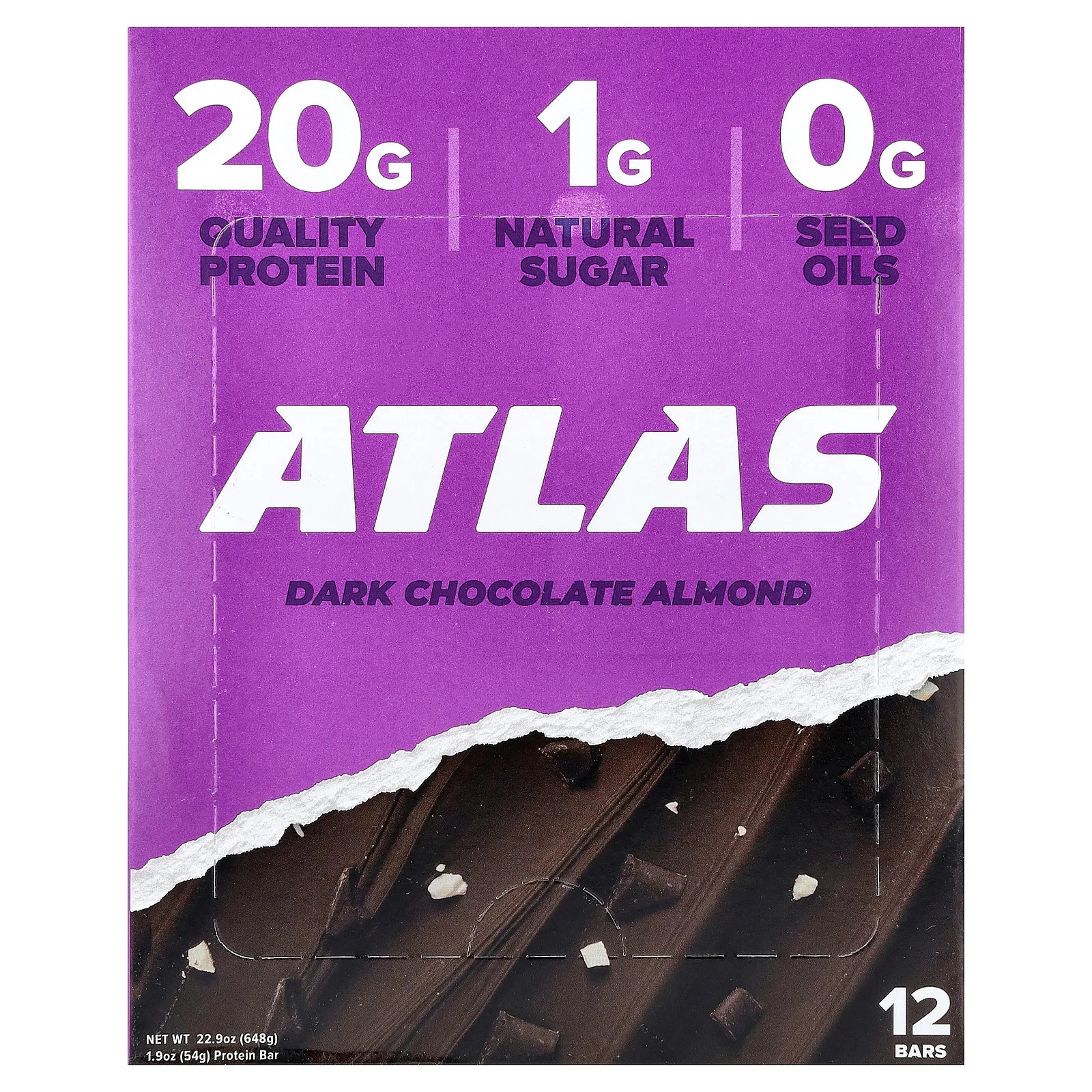 Protein Bar, Dark Chocolate Almond, 12 Bars, 1.9 oz (54 g) Each