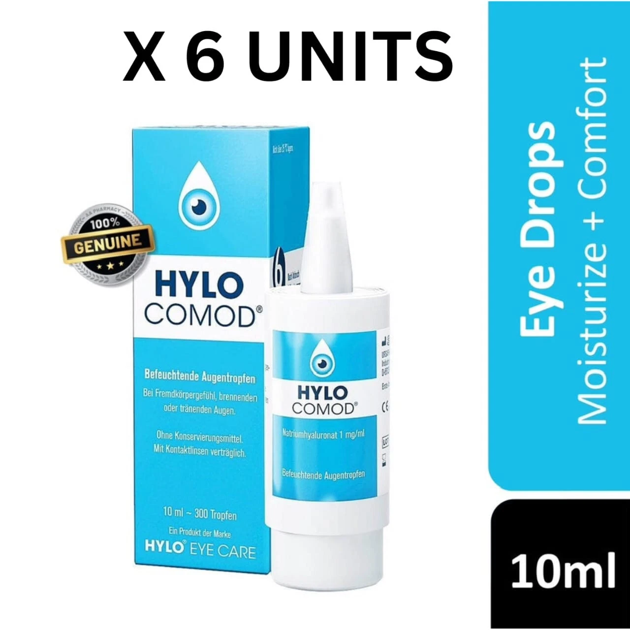 Hylo Comod Eye Drop Long-Lasting Dry Eye Relief and Lubricant Ursapharm 10mL x 6