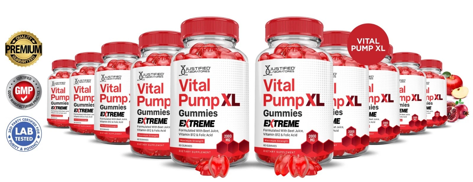 Vital Pump XL Extreme Gummies 2000MG Premium Formula For Men 10 Pack