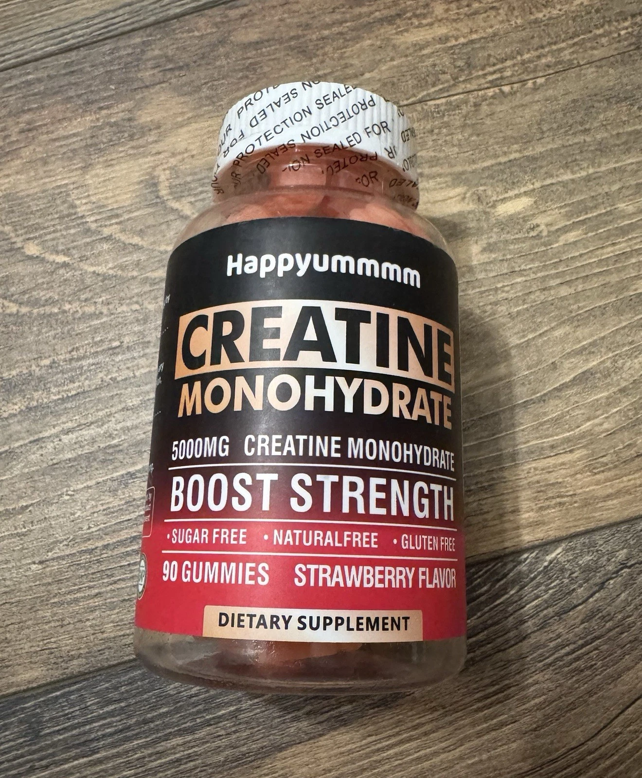 Creatine Monohydrate Gummies 5000mg - Sugar Free Strawberry - 90 Count