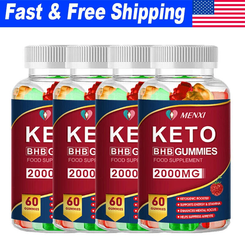2000mg Keto BHB Gummies Detox Cleansing Slimming Loss Weight Control 1-4 x 60Pcs