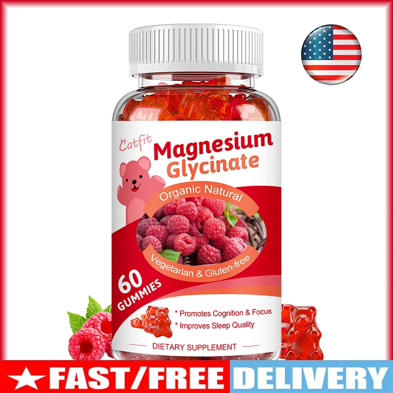 60pcs Magnesium Glycinate Gummies, Promote Cognition & Focus,Improve Sleep