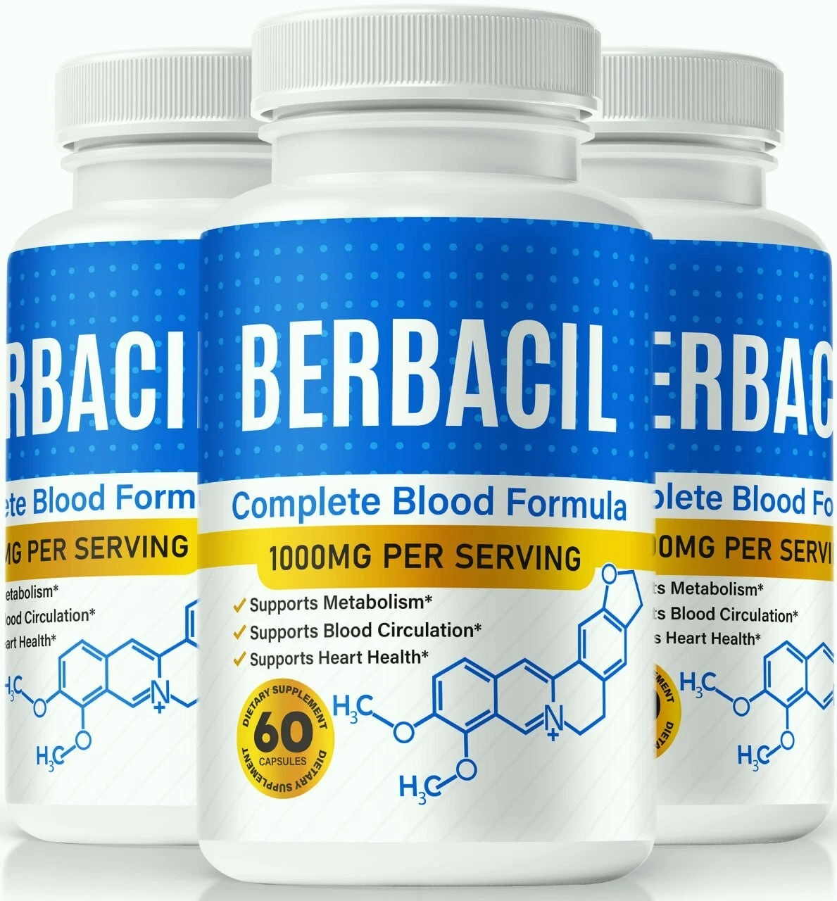 (3 Pack) Berbacil Capsules to Support Healthy Blood Sugar and Pressure Levels