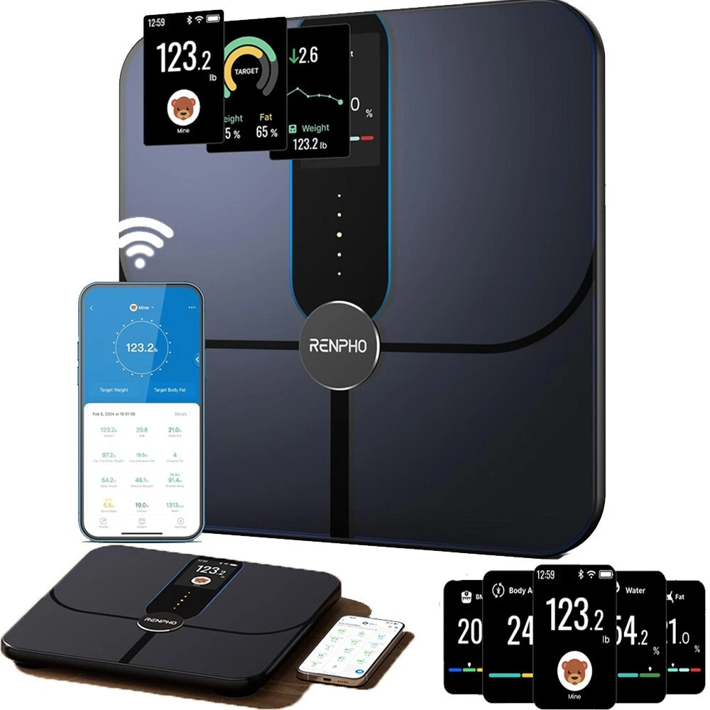 RENPHO Smart Scale, Body Fat Scale with TFT LCD Bathroom Scale for Body Weight