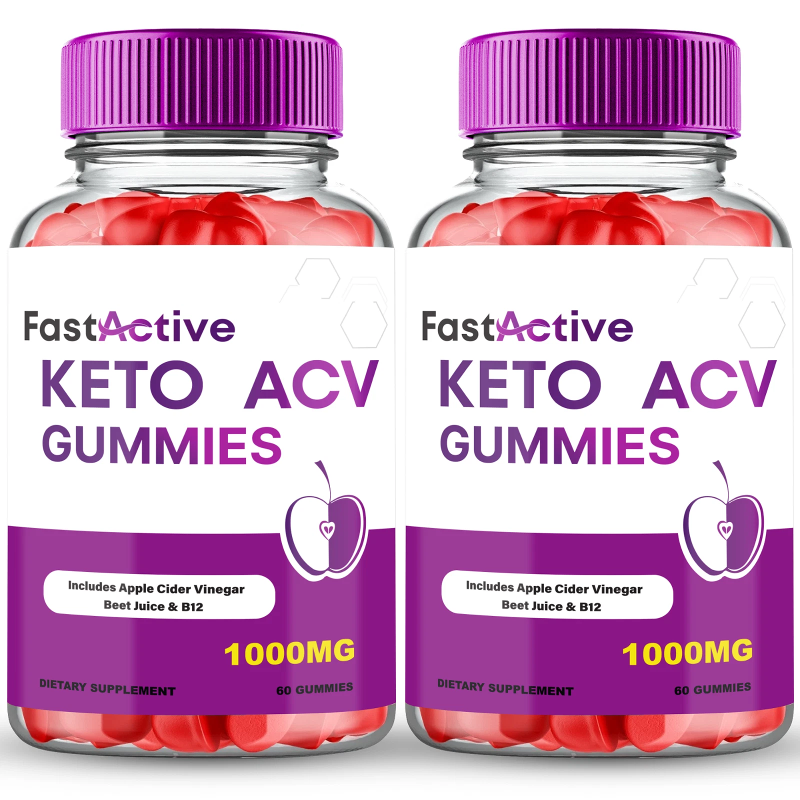 Fast Active Keto ACV Gummies 1000MG Maximum Strength Formula 120 Gummies