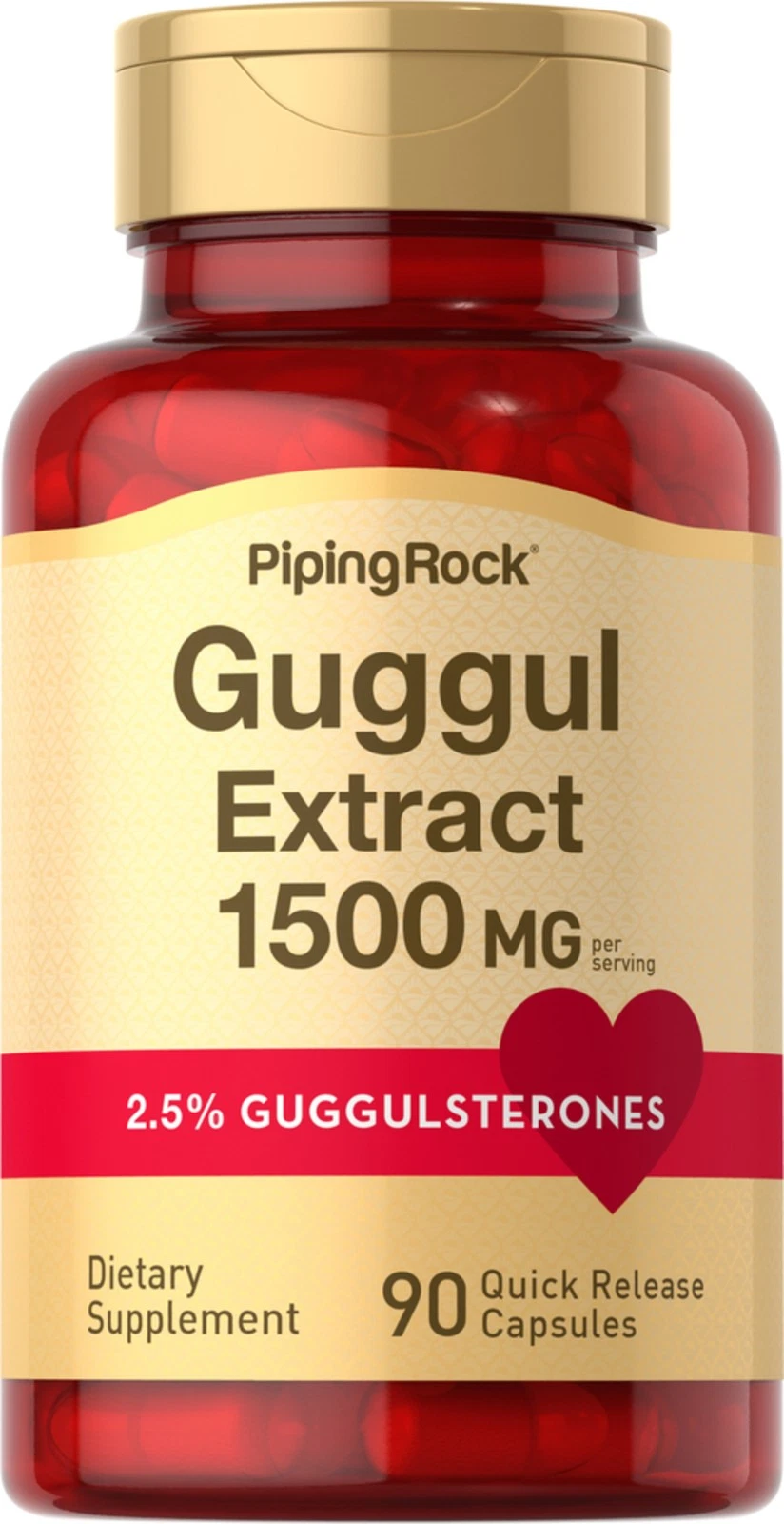 Guggul Extract | 1500 mg | 90 Capsules | Non-GMO, Gluten Free | by Piping Rock