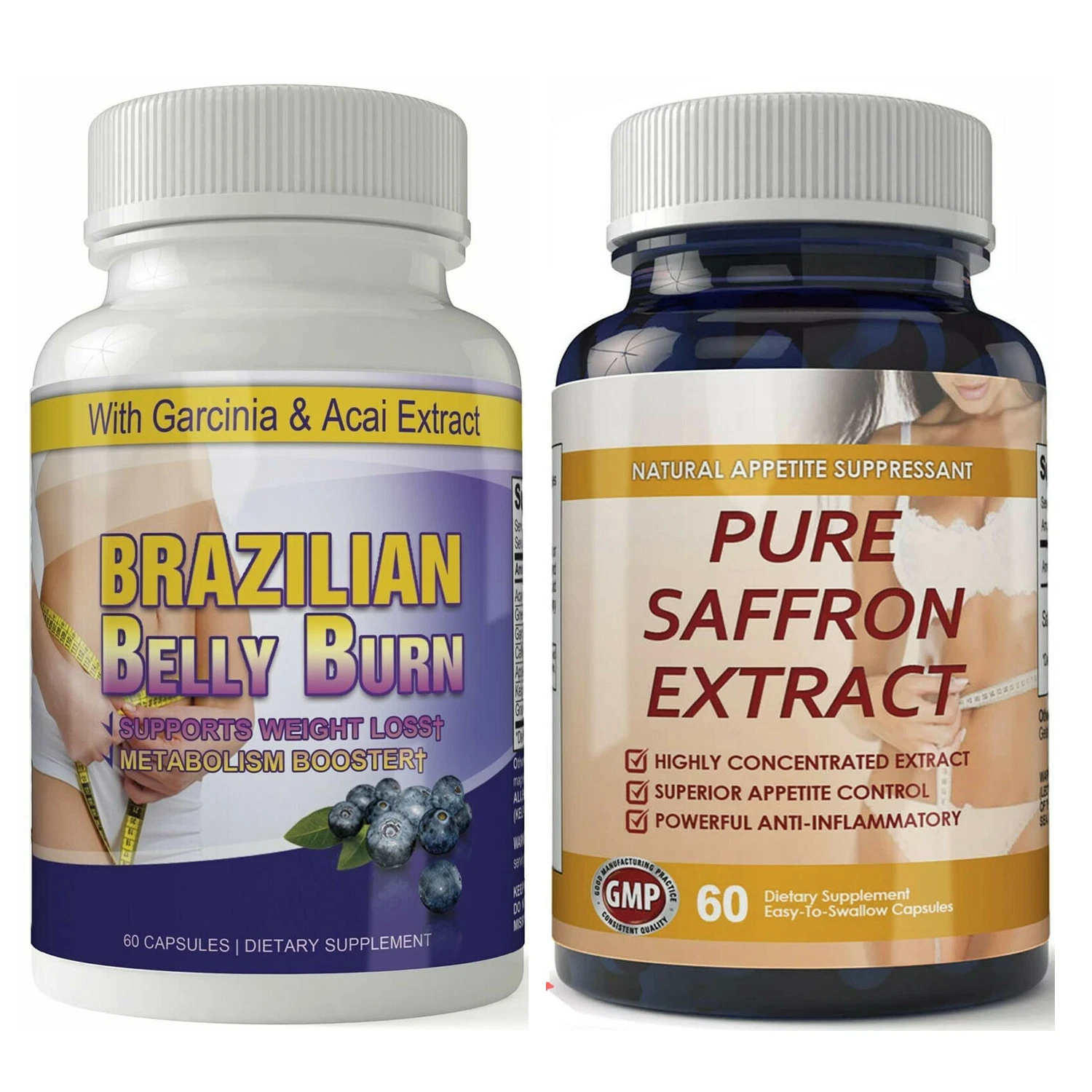 Brazilian Belly Burn Garcinia Acai & Saffron Extract Weight Loss Diet Supplement