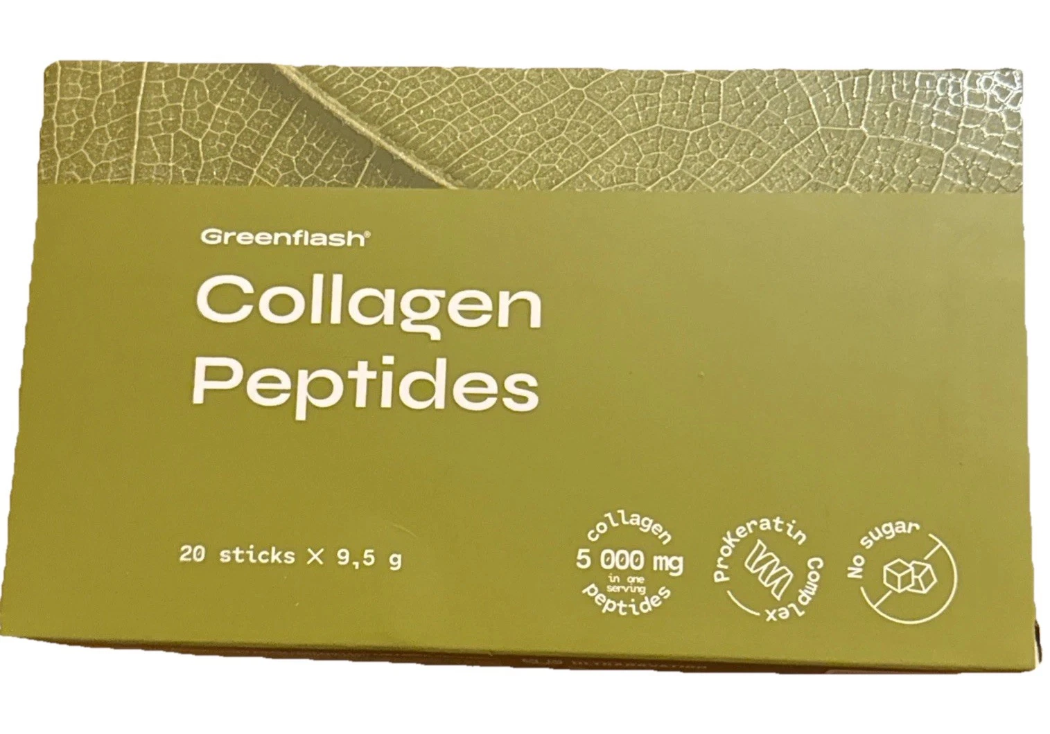 Collagen Peptides, 20 Sticks 9.5g ea. GREEN TEA FLAVOR.