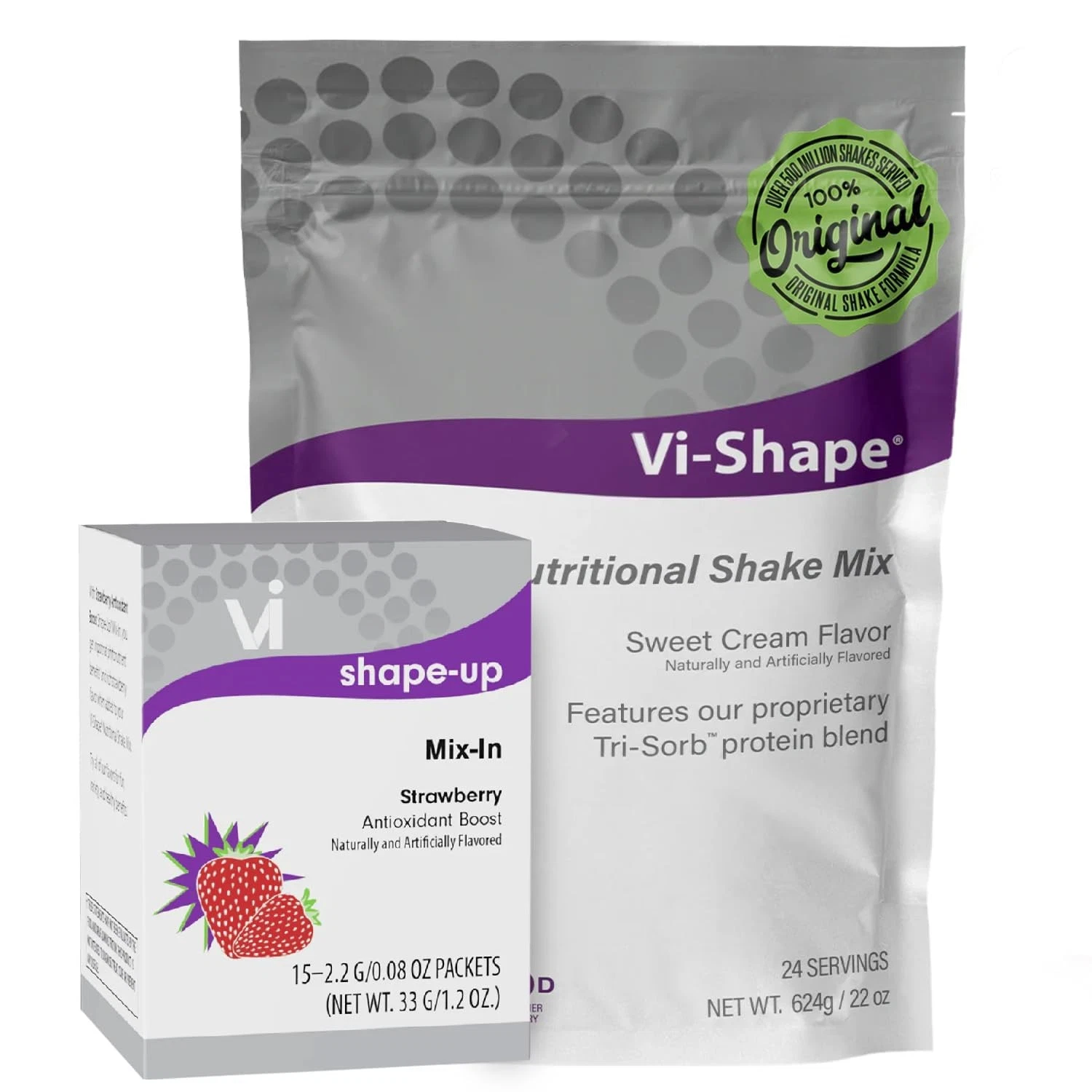 Strawberry Vi-Shape Shake Pouch 24 Servings + Mix-In 15 Servings