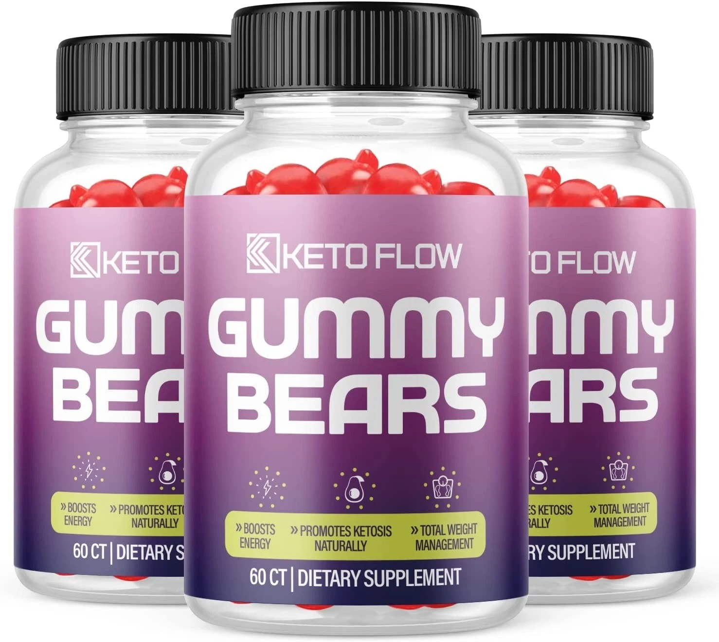 3 Pack-Keto Flow ACV Gummies, Weight Loss, Fat Burner, Appetite Suppressant-180