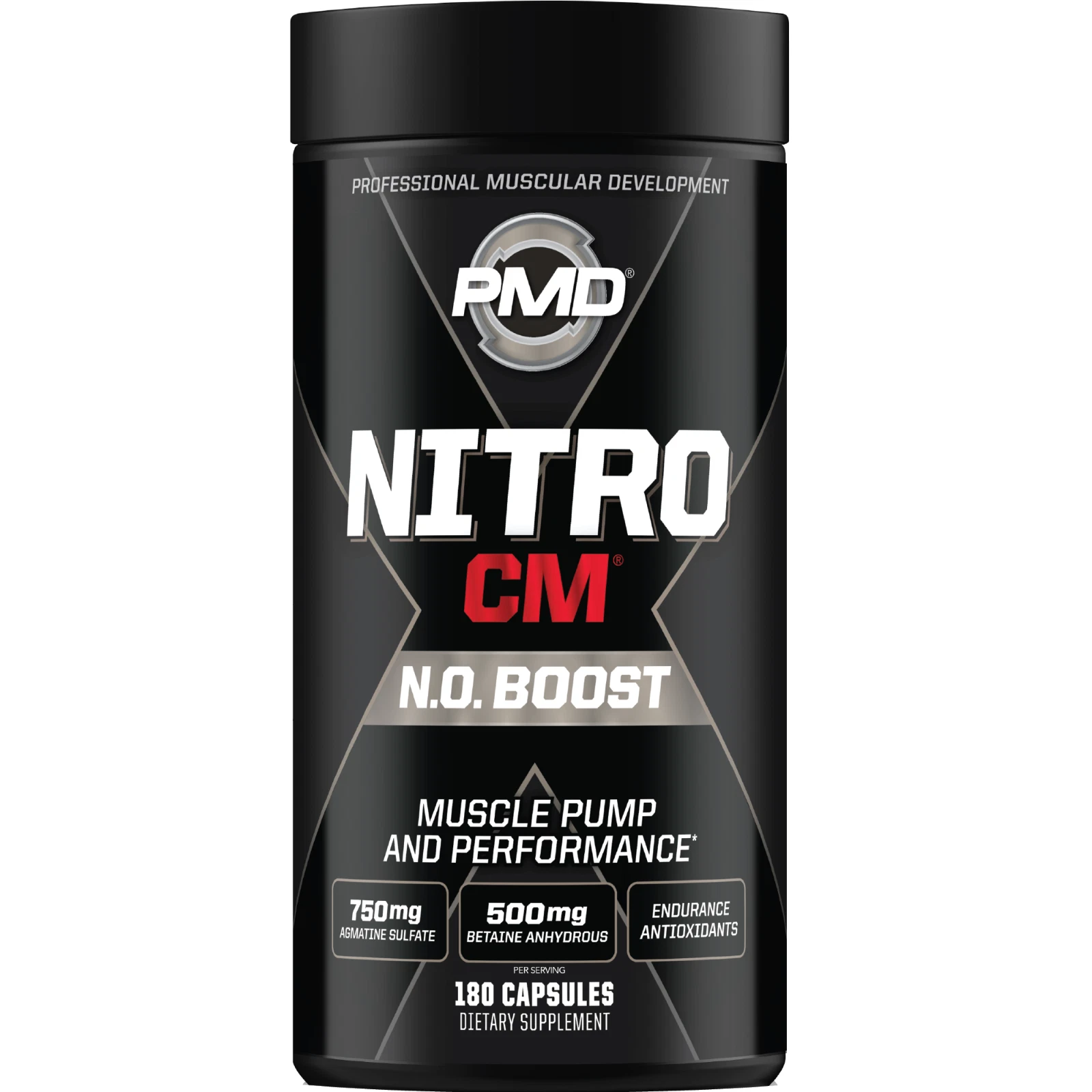 NITRO CM - Nitric Oxide Formula for Muscle Pumps & Performance - (180 Capsules)