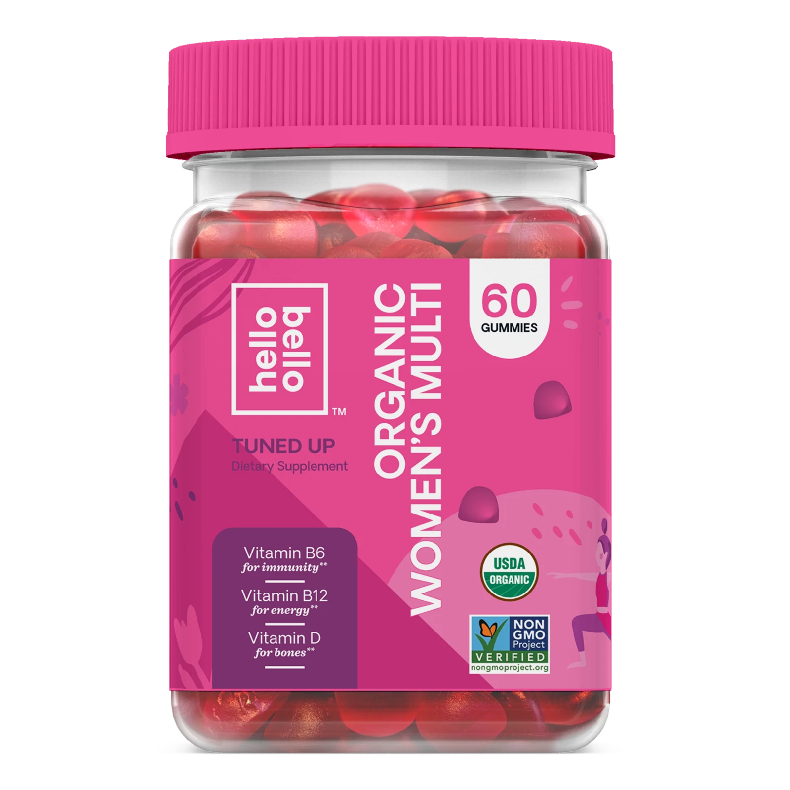 hello Bello Organic Women's Multi Vitamin Gummy 60ct Tuned up Exp July 2022