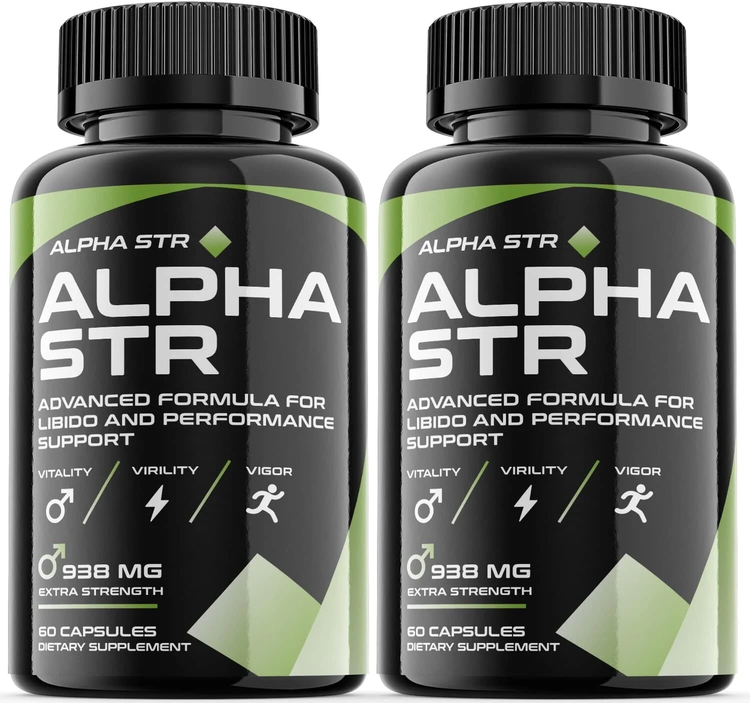 2 Pack - Alpha STR- Vegan, Male Vitality Pills - 120 Capsules