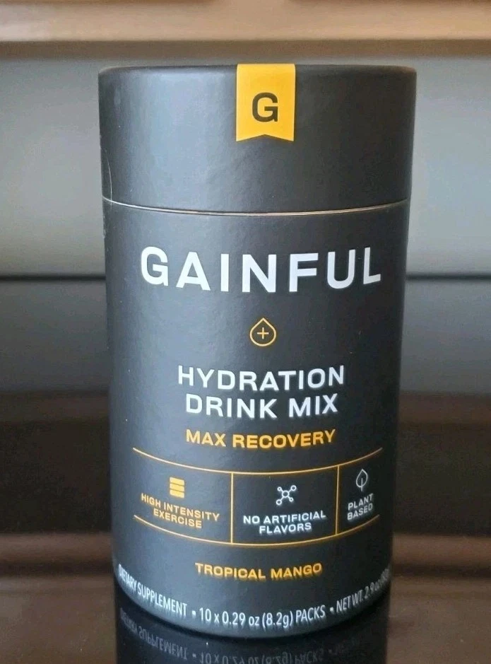 Gainful Hydration Electrolyte Drink Mix- 10 Stick Packs Tropical Mango 🥭