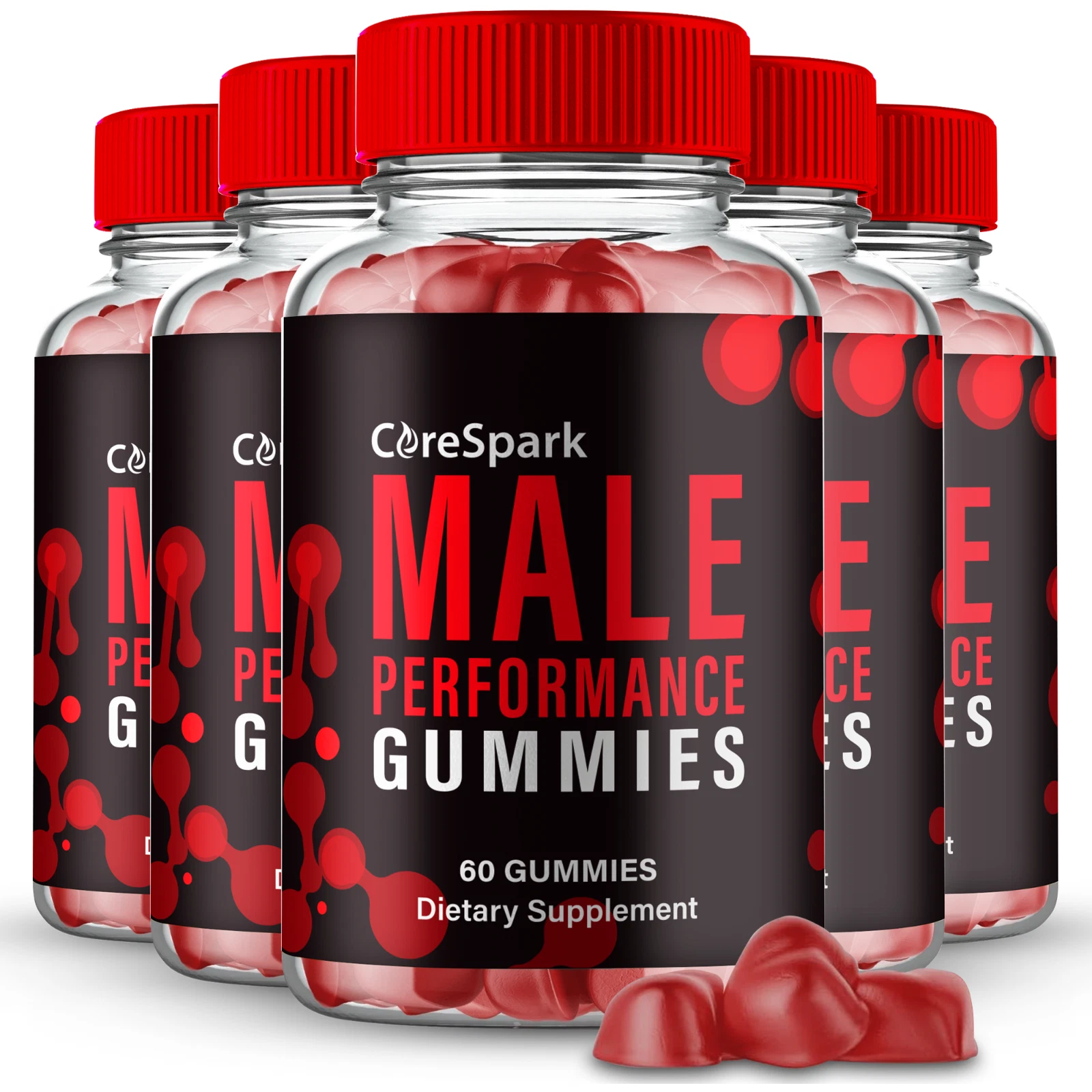 (5 Pack) Core Spark Performance Men Gummies, CoreSpark Energy Support Gummy