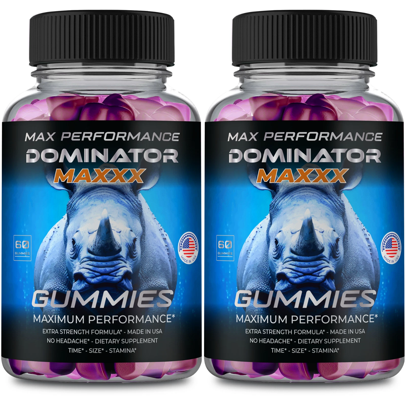 (2 Pack) Dominator Maxx Gummies Daily High Drive, Dominator Maxx MAX