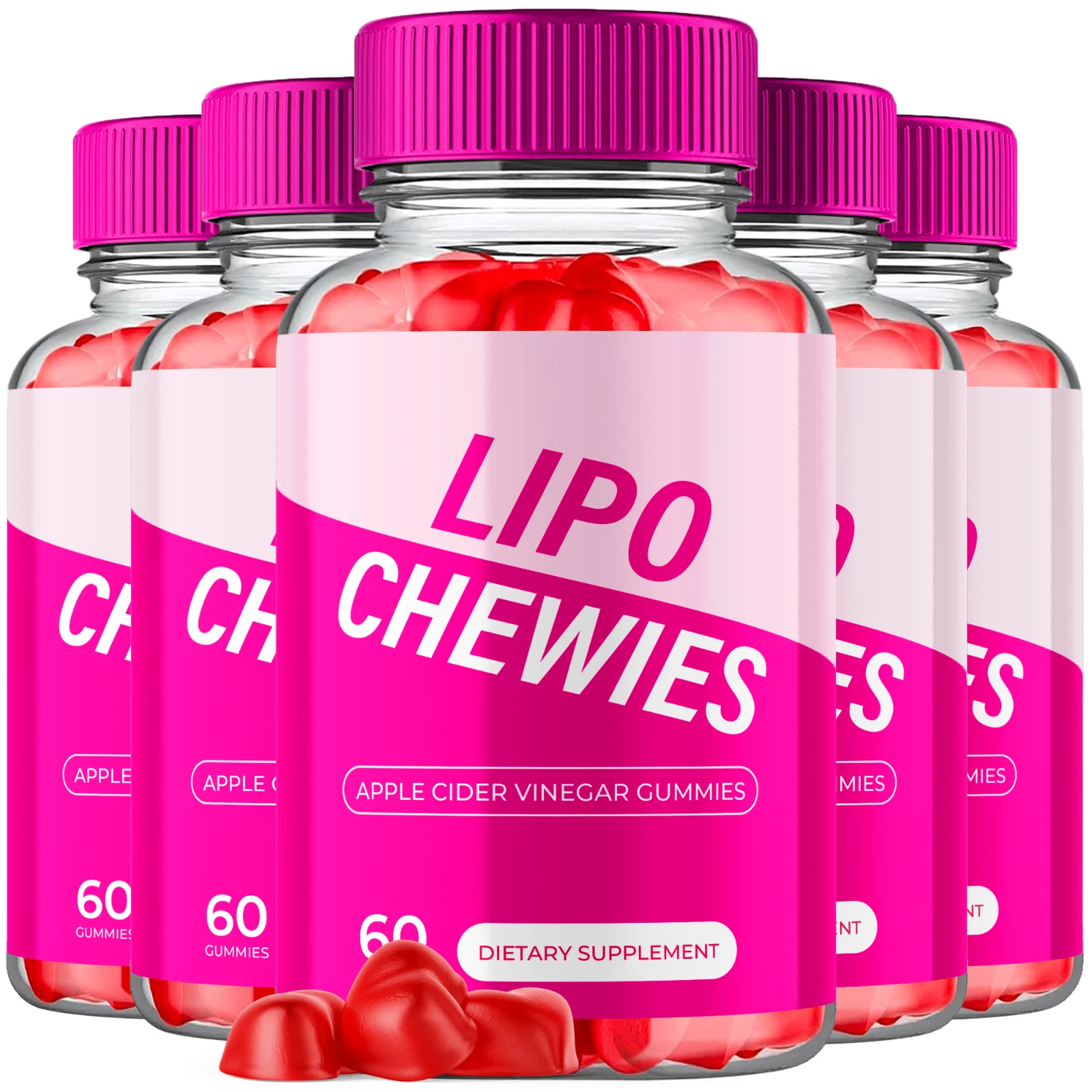 Lipo Chewies Apple Cider Vinegar Gummies Max ACV Strength Supplement 300 Gummies