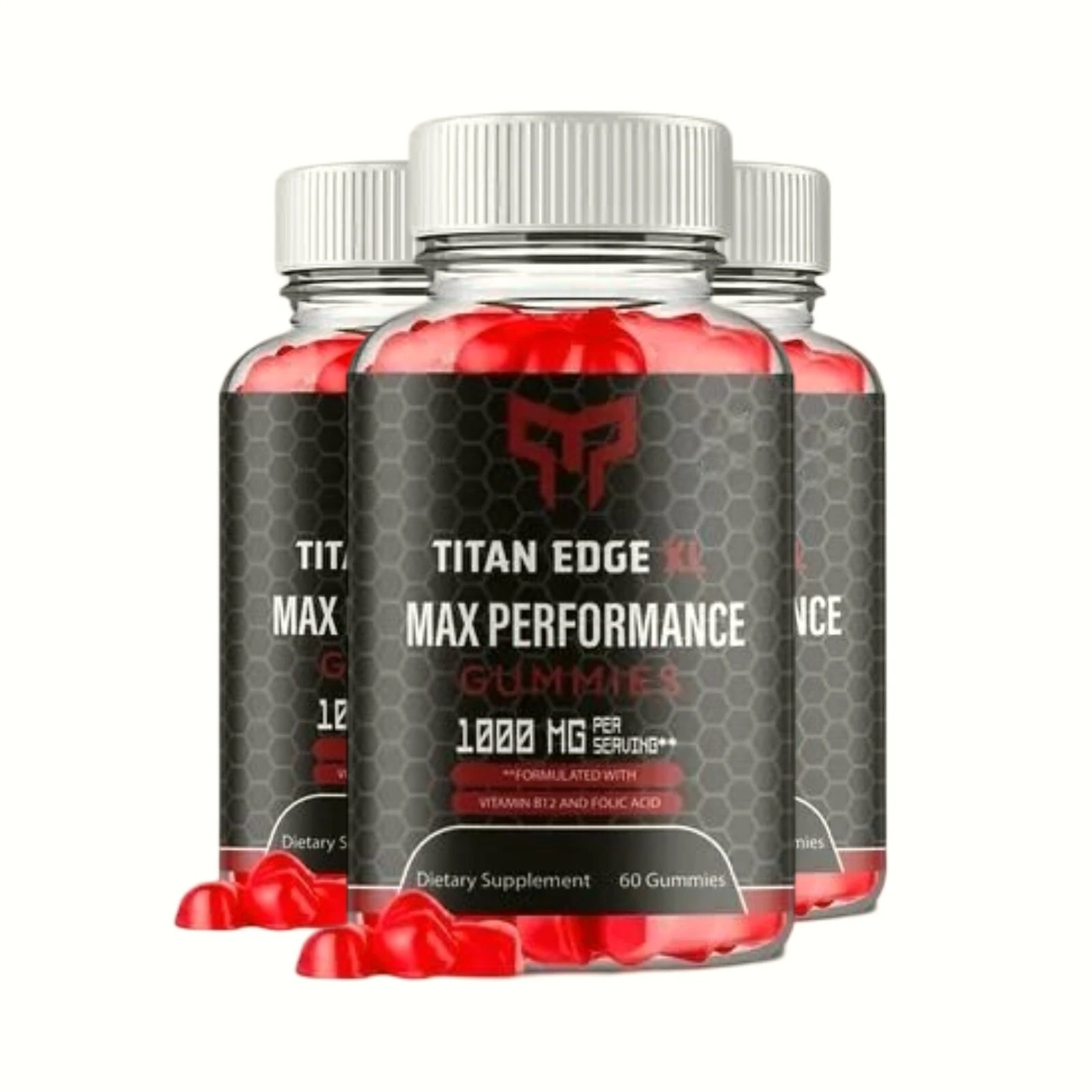 3-Pack Titan Edge XL Gummies TitanEdge XL Maximum Strength Gummies - 180 Gummies