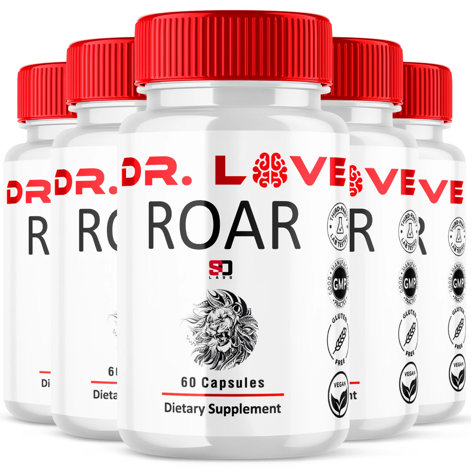 Dr. Love Roar Supports Energy and Vitality Male Health Supplement (5 Pack)