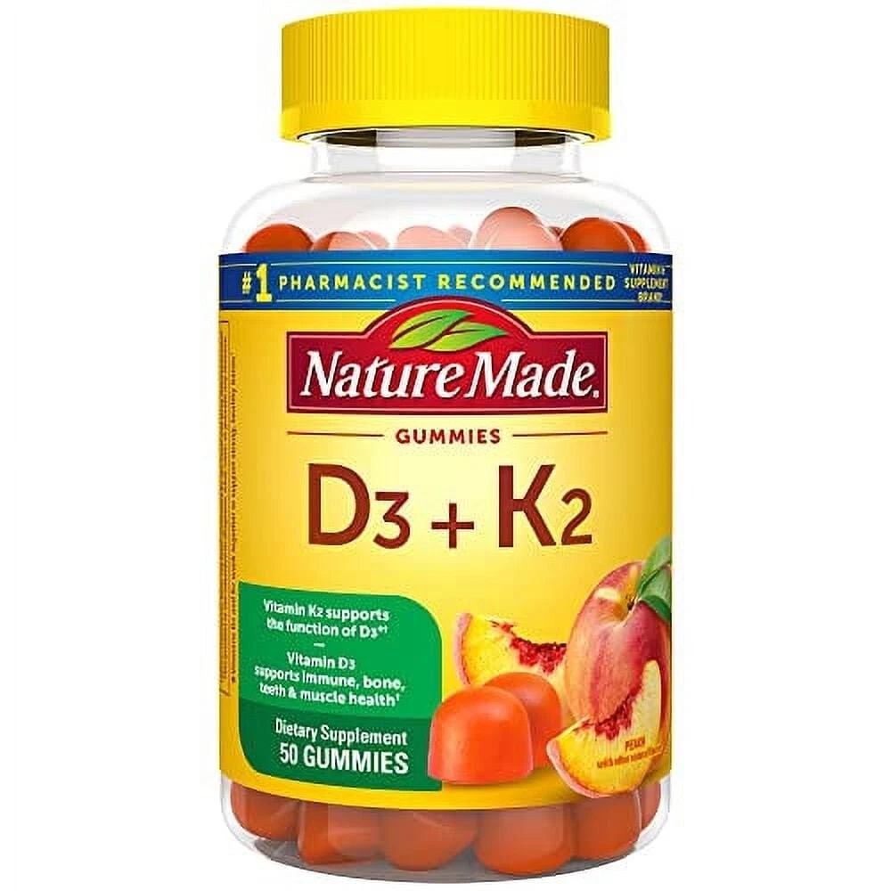 Nature Made Vitamin D3 + K2 50 Gummies ~ Exp 2026+