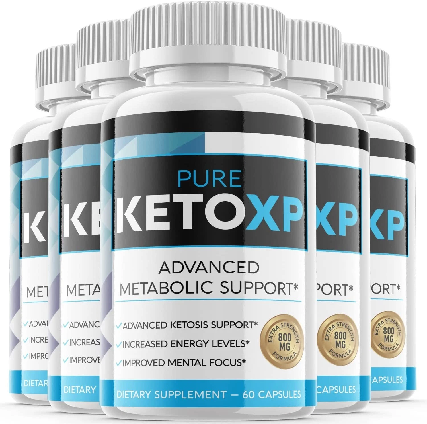 (5 Pack) Pure Keto XP Pills - Support Weight Loss, Helps Fat Burn - 300 Capsules